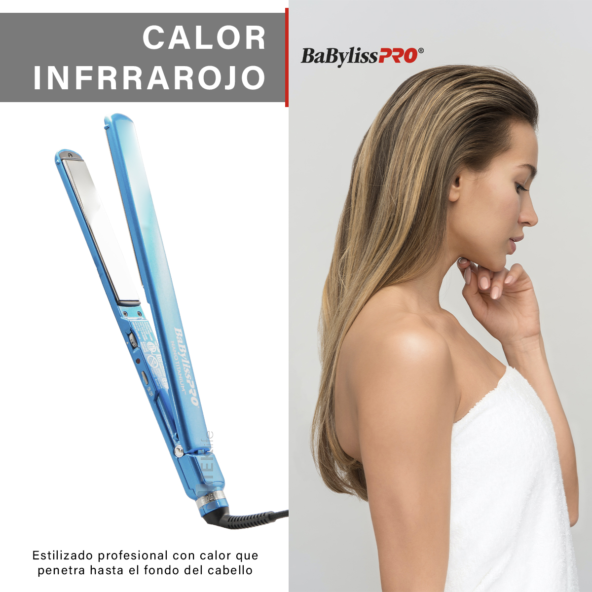 Foto 7 pulgar | Plancha para Cabello BaBylissPRO Nano Titanium BNT4072 Azul