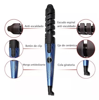 Foto 3 | Kit de Plancha Alaciadora 450° + Tenaza Rizadora de Cabello + Peine Belug Azul