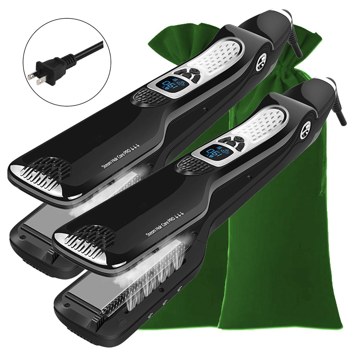 Planchas para Cabellos a Vapor High Monaco Mxtwu-014 Negras 2 Piezas $5,424