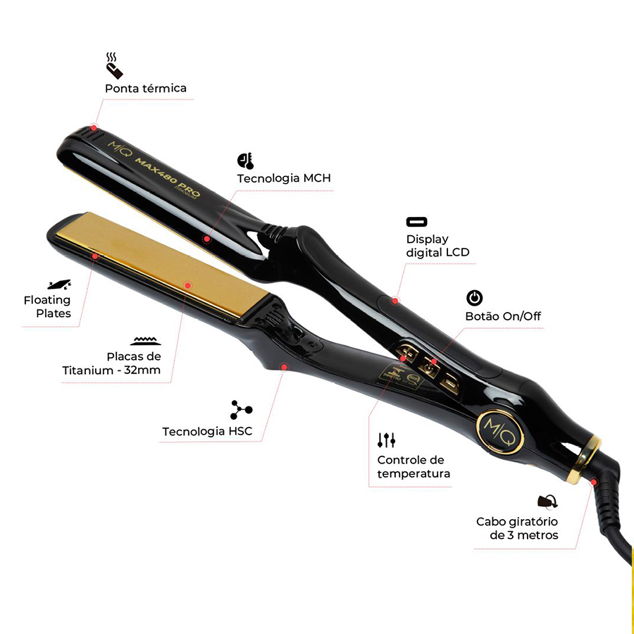 Foto 3 pulgar | Plancha De Cabello Mq Professional Max480 Pro Titanium 485f/252c