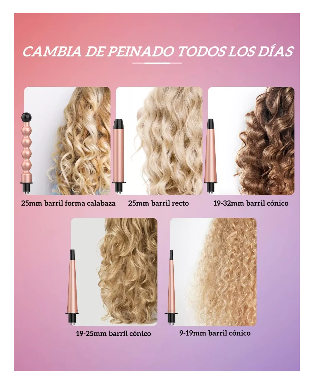 Foto 4 pulgar | Rizadora de Cabello Belug Cerámica Profesional con Accesorios