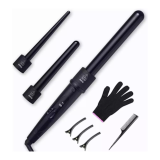Foto 1 | Plancha Rizadora Cabello 3 en 1 + Guante Protector Peine Clip Negro Belug