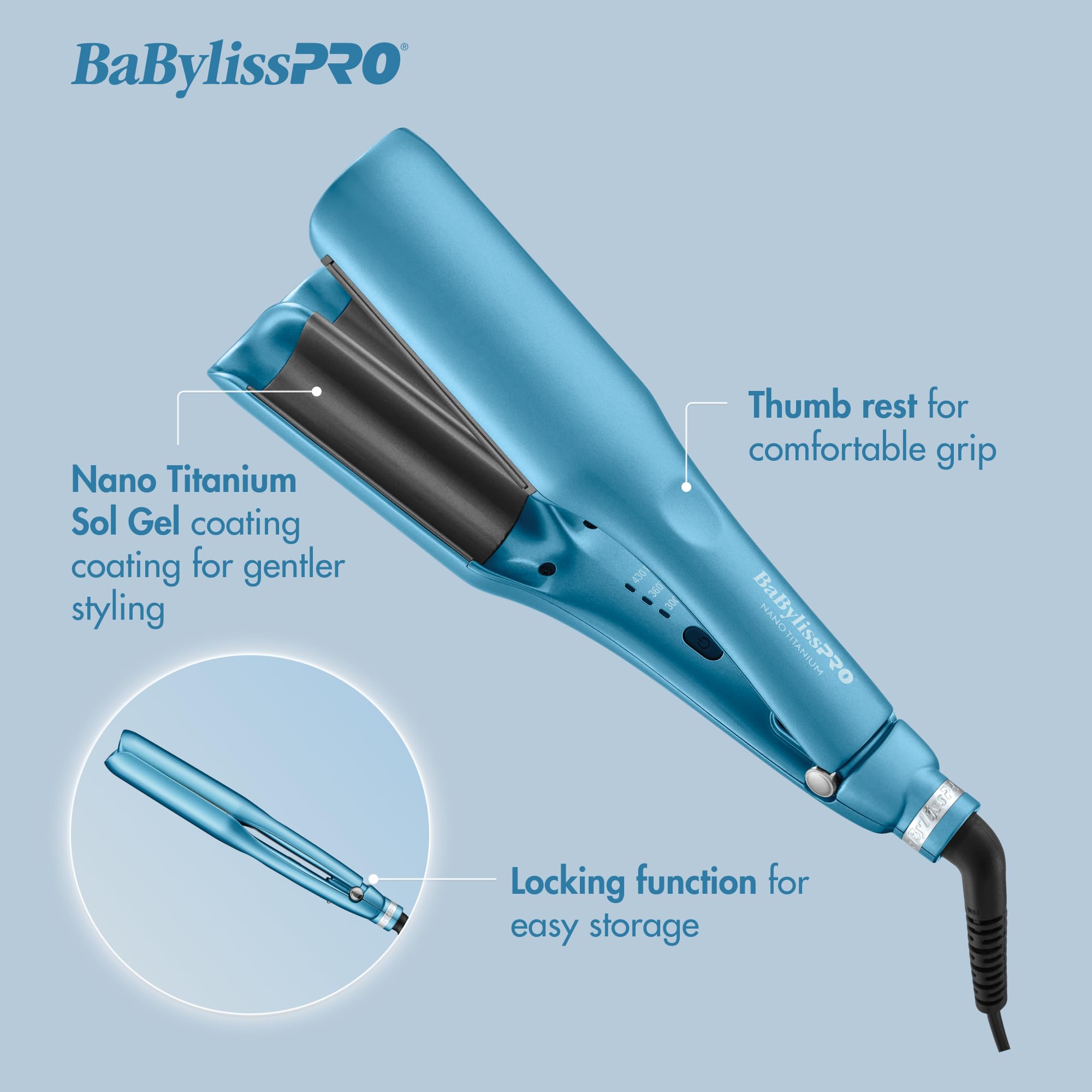 Foto 2 | Ondulador Babylisspro Nano Titanium Compact Ionic Deep - Venta Internacional