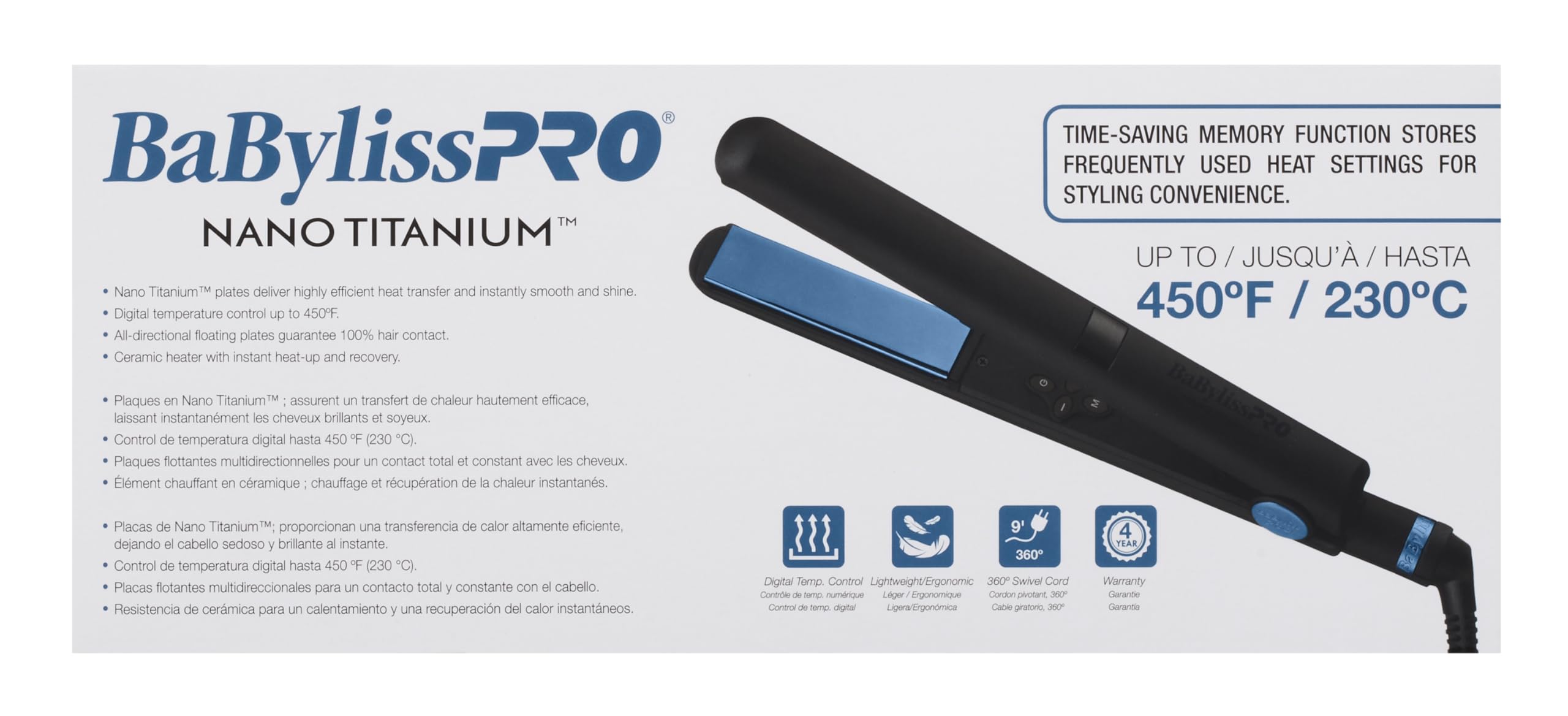 Foto 4 pulgar | Plancha de Pelo Babylisspro Limited Edition 1 Nano Titanium - Venta Internacional