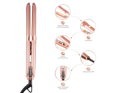Foto 5 | Plancha Alaciadora Profesional Para Cabello Gold Rose 230°/450