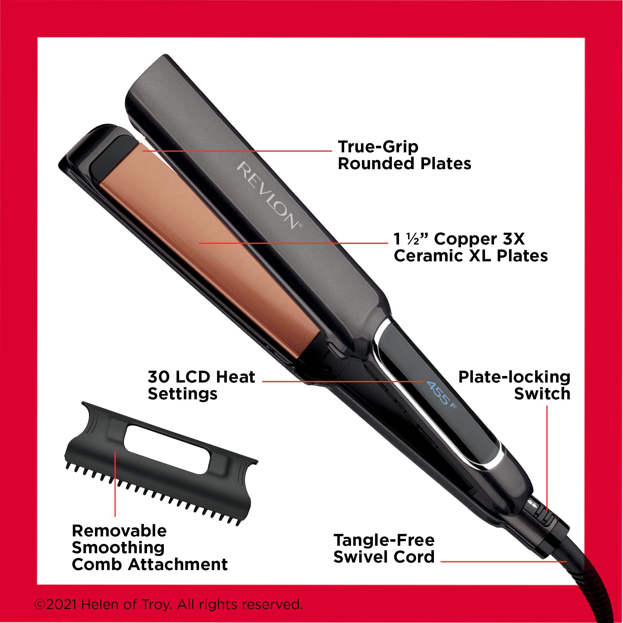 Foto 5 pulgar | Plancha Revlon Copper Smooth Hair Control De Encrespamiento De 1.5 Pulgadas - Venta Internacional.