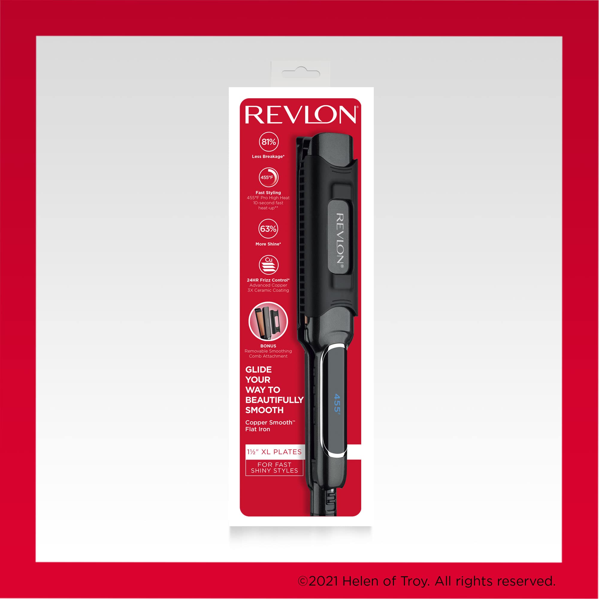 Foto 7 pulgar | Plancha Revlon Copper Smooth Hair Control De Encrespamiento De 1.5 Pulgadas - Venta Internacional.