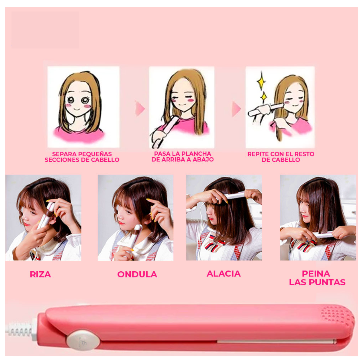 Foto 4 pulgar | Alaciadora para Cabello Elegate Rosa