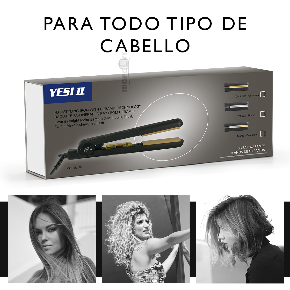 Foto 7 | Plancha De Cabello Yesi Ii Placas De Cerámica Selladora