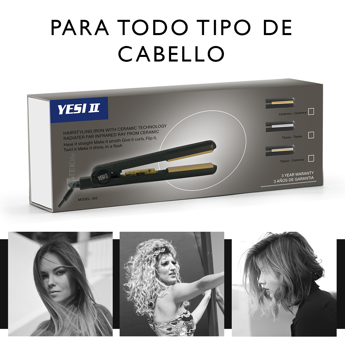 Foto 8 pulgar | Plancha De Cabello Yesi Ii Placas 100% De Titanio Sin Frizz