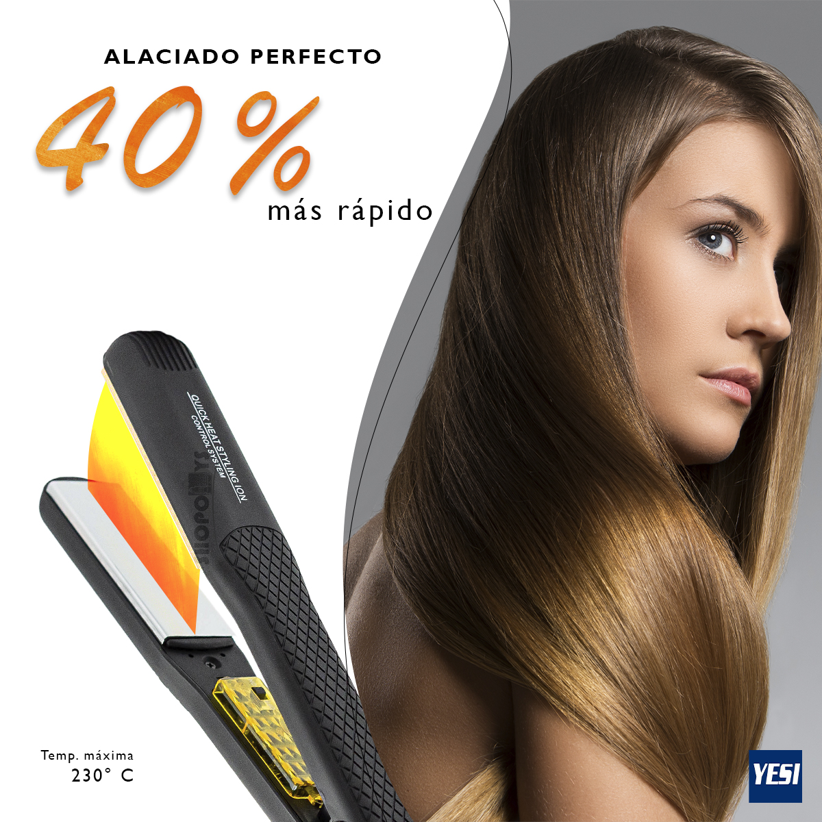 Foto 4 pulgar | Plancha De Cabello Yesi Ii Titanio-cerámica Alacia Y Sella