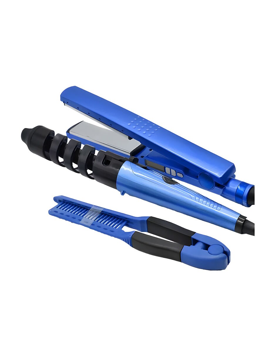 Kit De Plancha Alaciadora 450°f+tenaza Rizadora Cabello Pelo $679