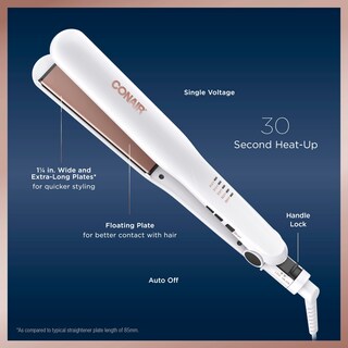 Foto 4 | Plancha De Pelo Flat Iron Conair De Doble Cerámica De 1 1/4 Pulgadas - Venta Internacional.