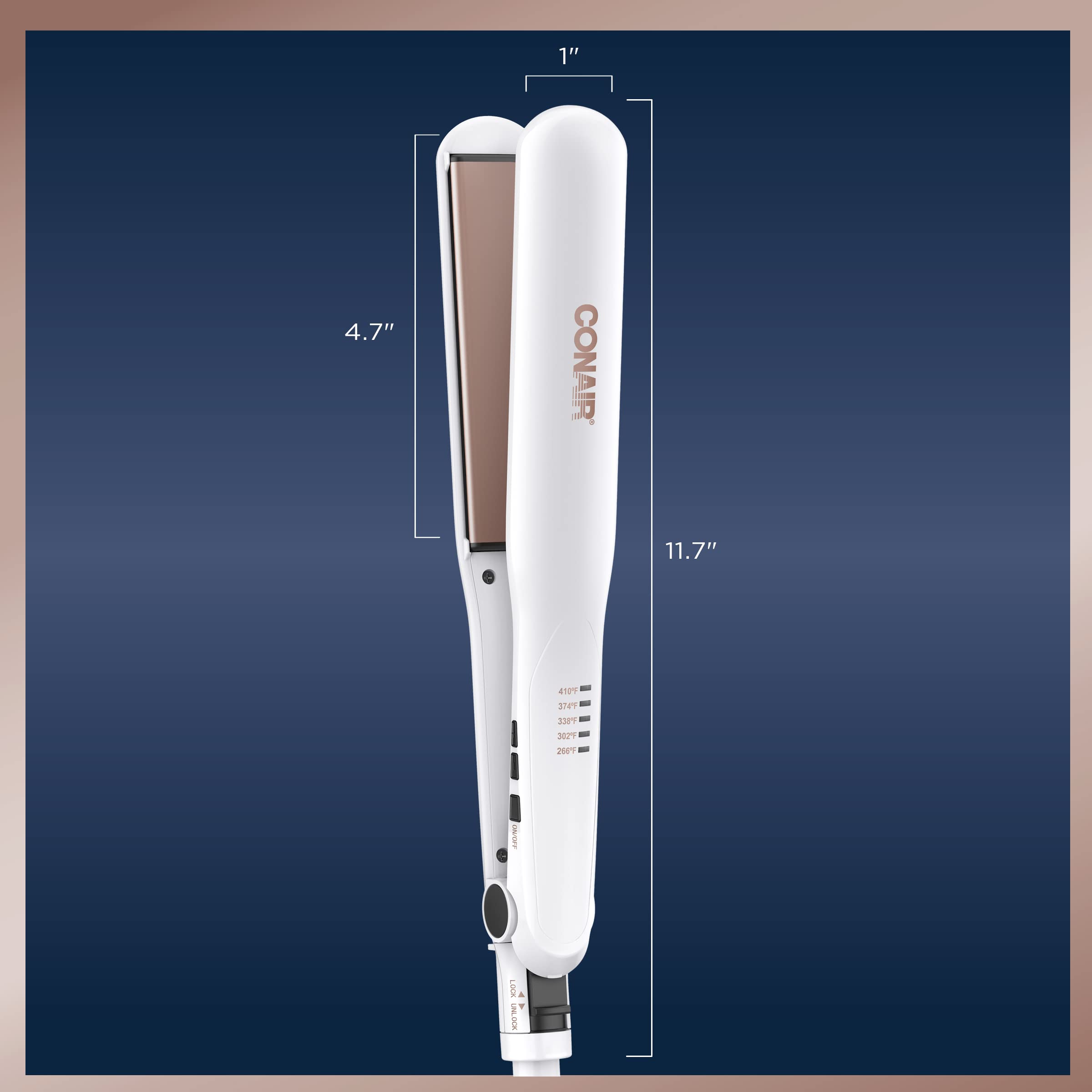 Foto 6 | Plancha De Pelo Flat Iron Conair De Doble Cerámica De 1 1/4 Pulgadas - Venta Internacional.