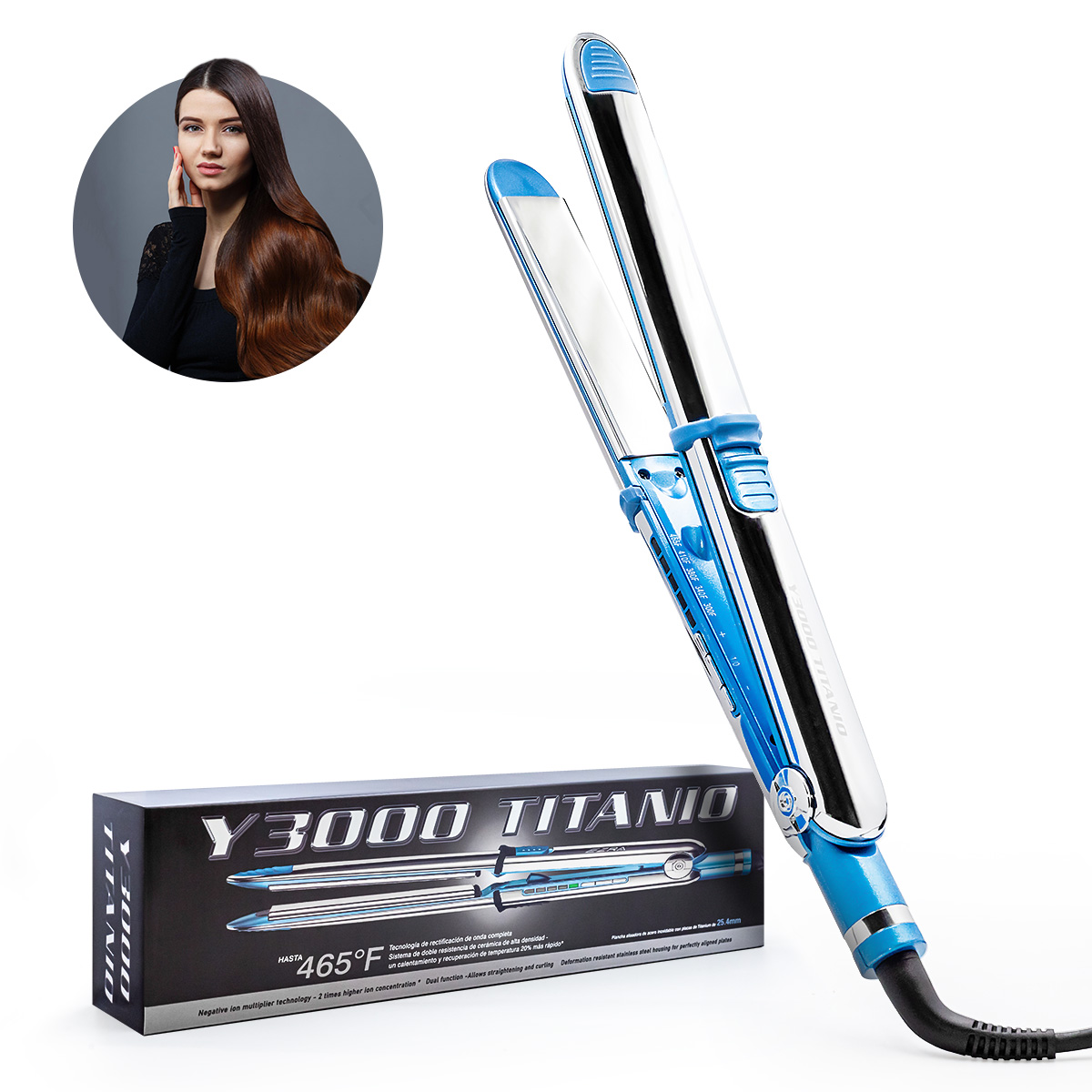 Plancha Para Cabello Yesi Y3000 Titanio 465°f Alisa Y Riza