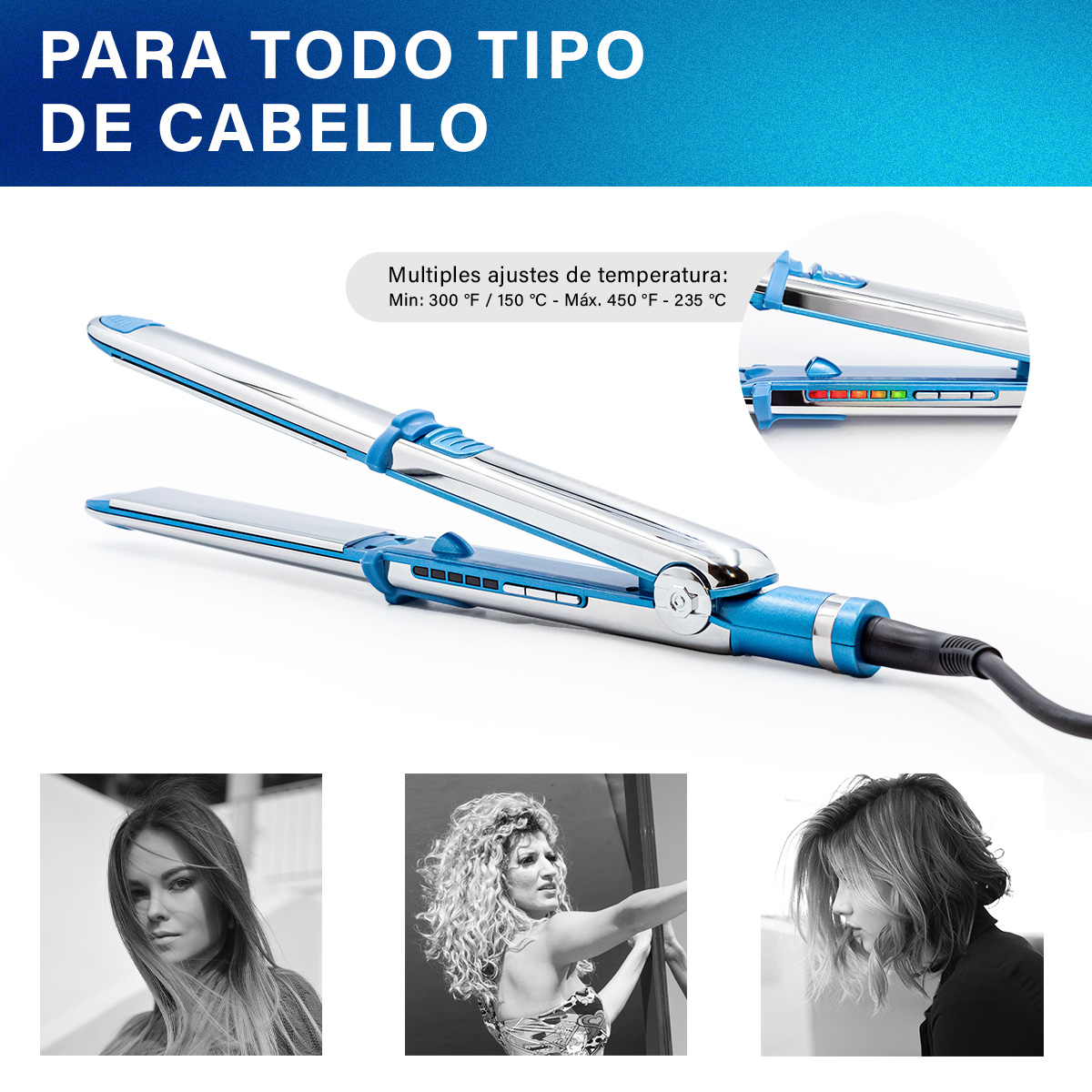 Foto 5 | Plancha Para Cabello Yesi Y3000 Titanio 465°f Alisa Y Riza