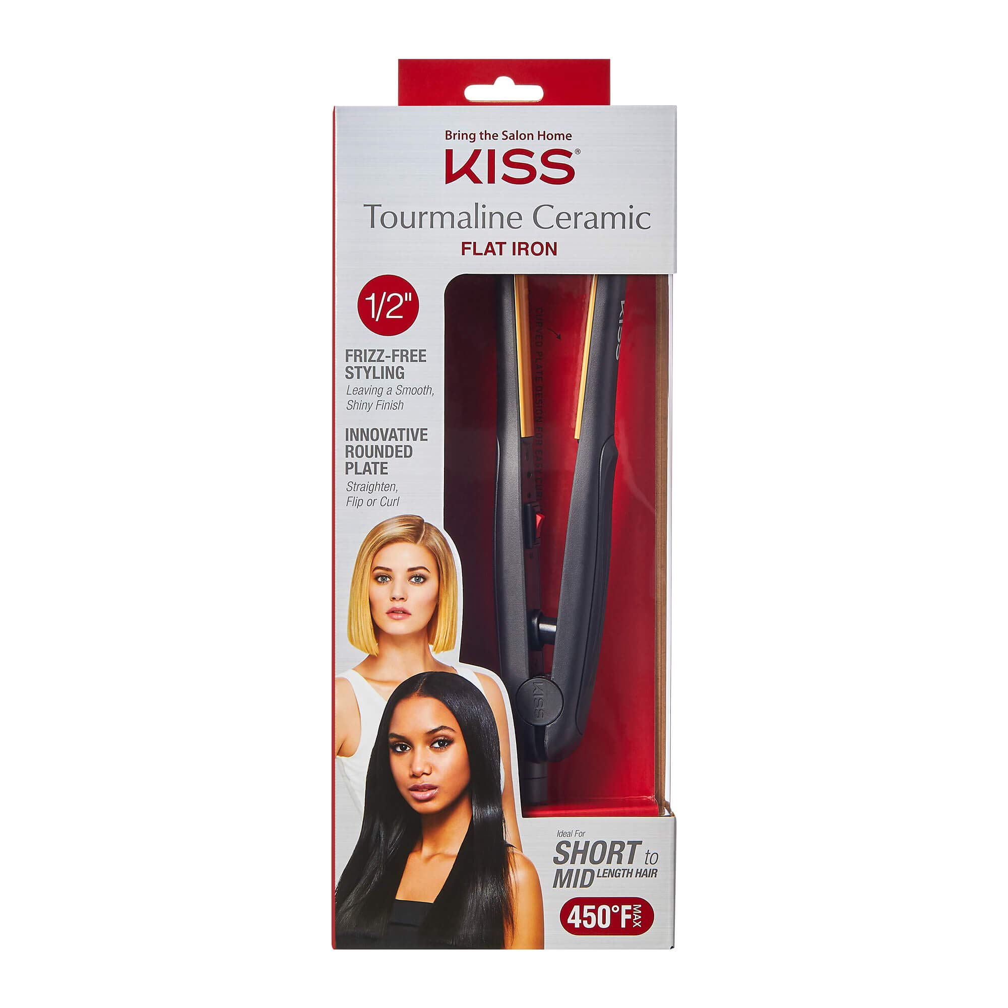 Foto 2 | Plancha Alisadora De Pelo De Cerámica Con Turmalina Flat Iron Kiss De 1,2 Cm - Venta Internacional.