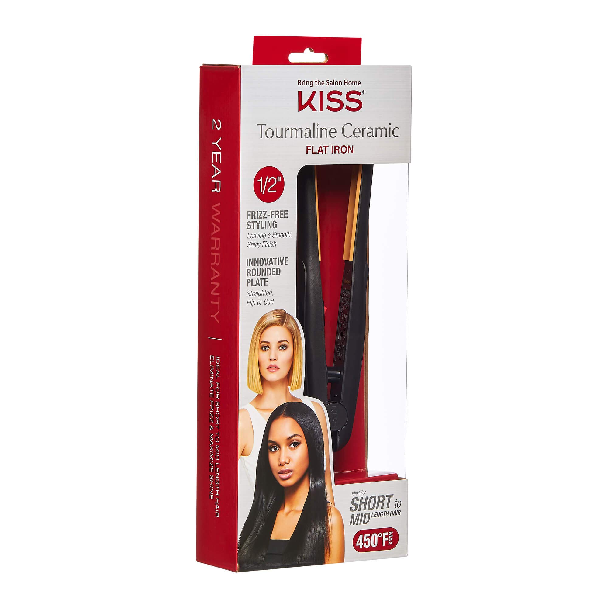 Foto 4 pulgar | Plancha Alisadora De Pelo De Cerámica Con Turmalina Flat Iron Kiss De 1,2 Cm - Venta Internacional.