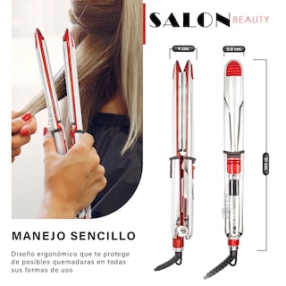 Foto 3 | Plancha Ferro 2 En 1 Para Cabello Calidad Profesional Nanotitanio