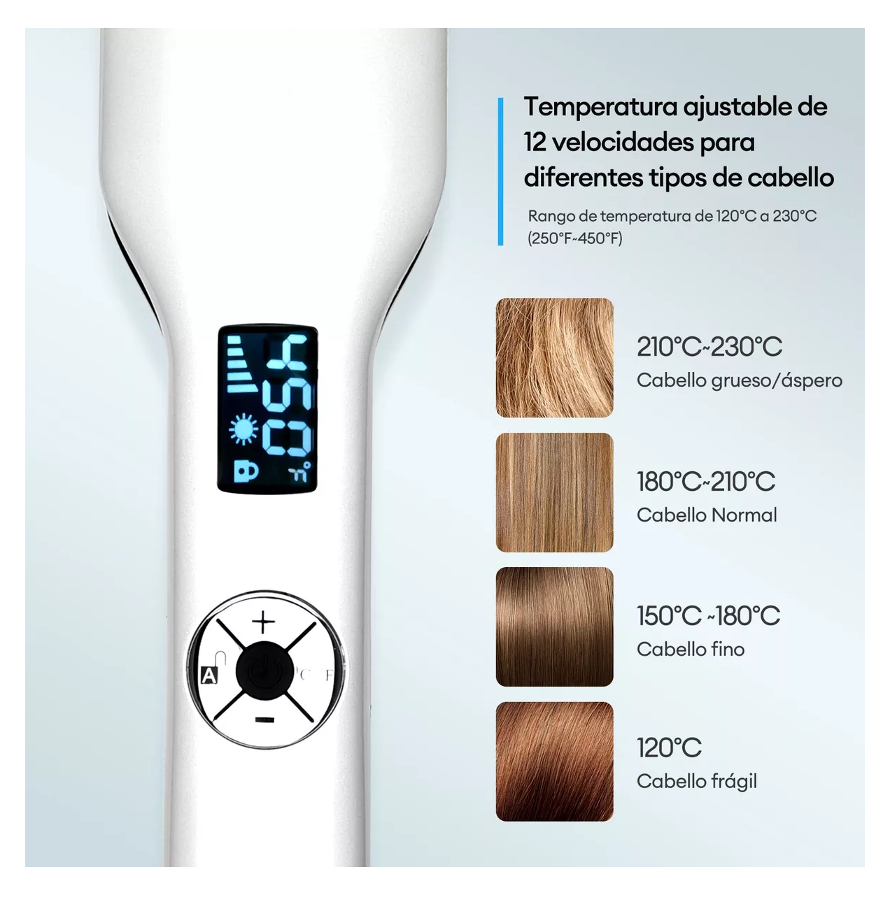 Foto 5 pulgar | Plancha De Cabello Alisadora Profesional Ckeyin Hs299 Ceramica Blanco