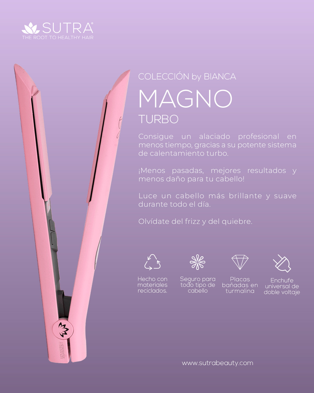 Foto 5 pulgar | Plancha Para Cabello Magno Turbo By Bianca Flat Iron