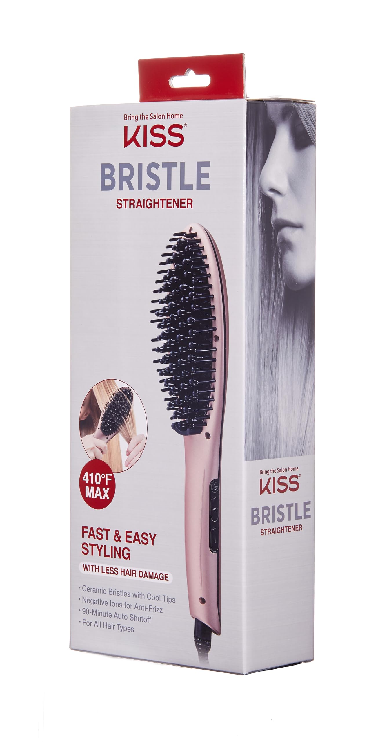 Foto 6 pulgar | Cepillo Alisador De Pelo Kiss Bristle Straightener Heat Pink - Venta Internacional.