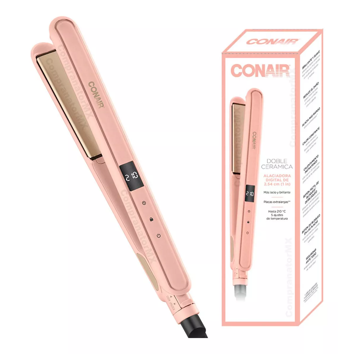 Foto 2 | Alaciadora Conair Cs224ses 1'' Digital Doble Cerámica Rose Gold