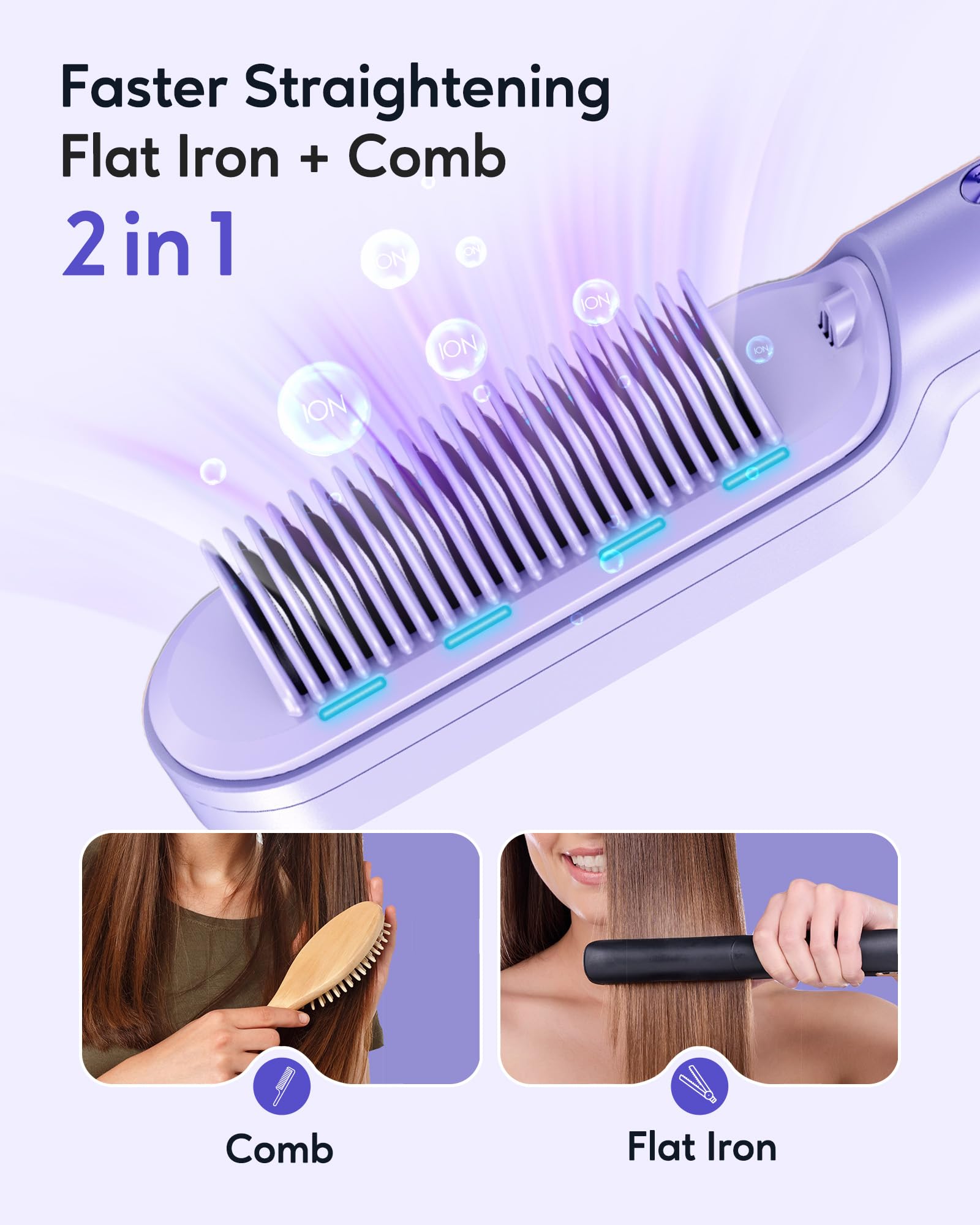 Foto 4 pulgar | Cepillo Alisador De Pelo Wavytalk Ionic 6 Temperature Purple - Venta Internacional.