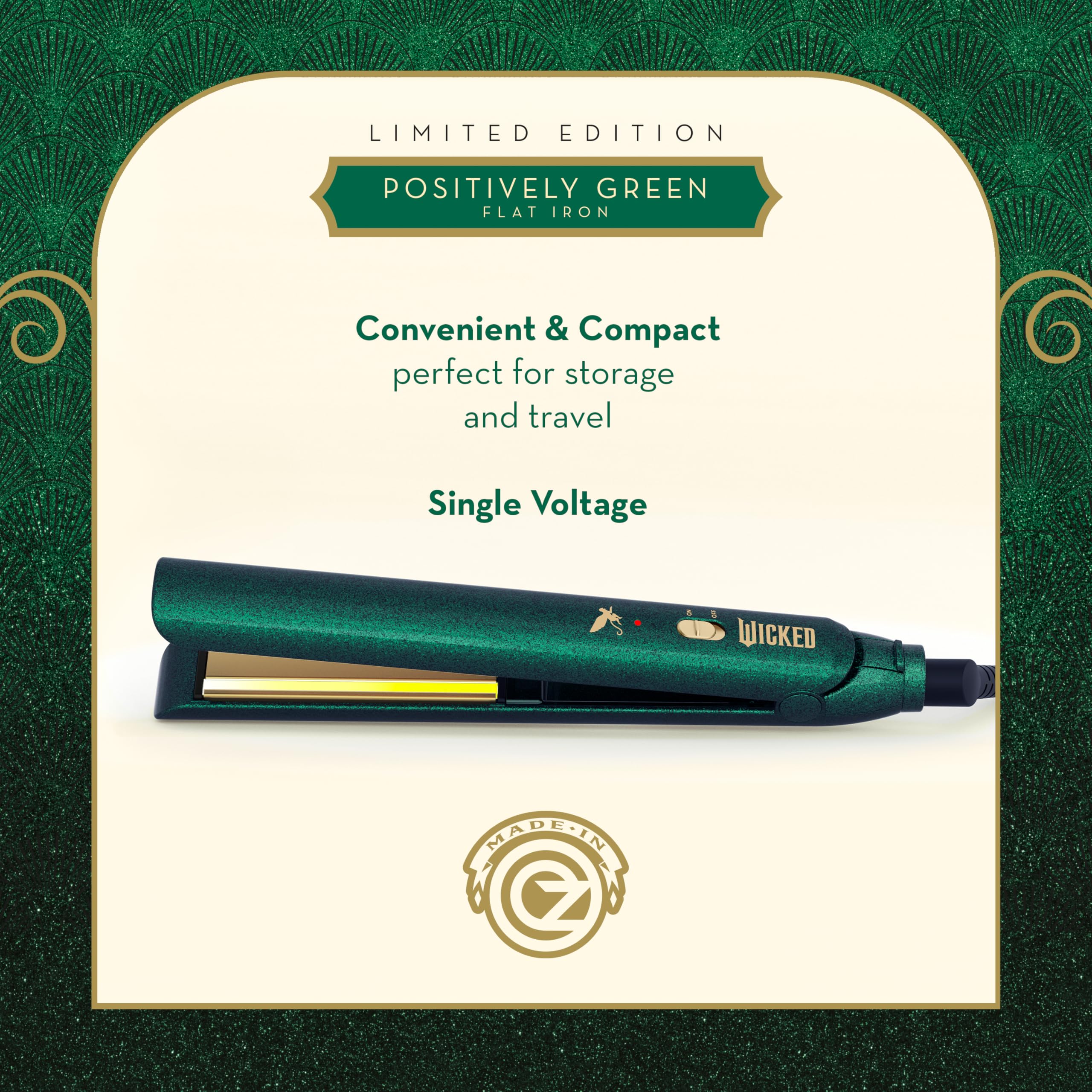 Foto 5 pulgar | Plancha de Cabello Conair Wicked Elphaba Flat Iron 1 '' - Venta Internacional