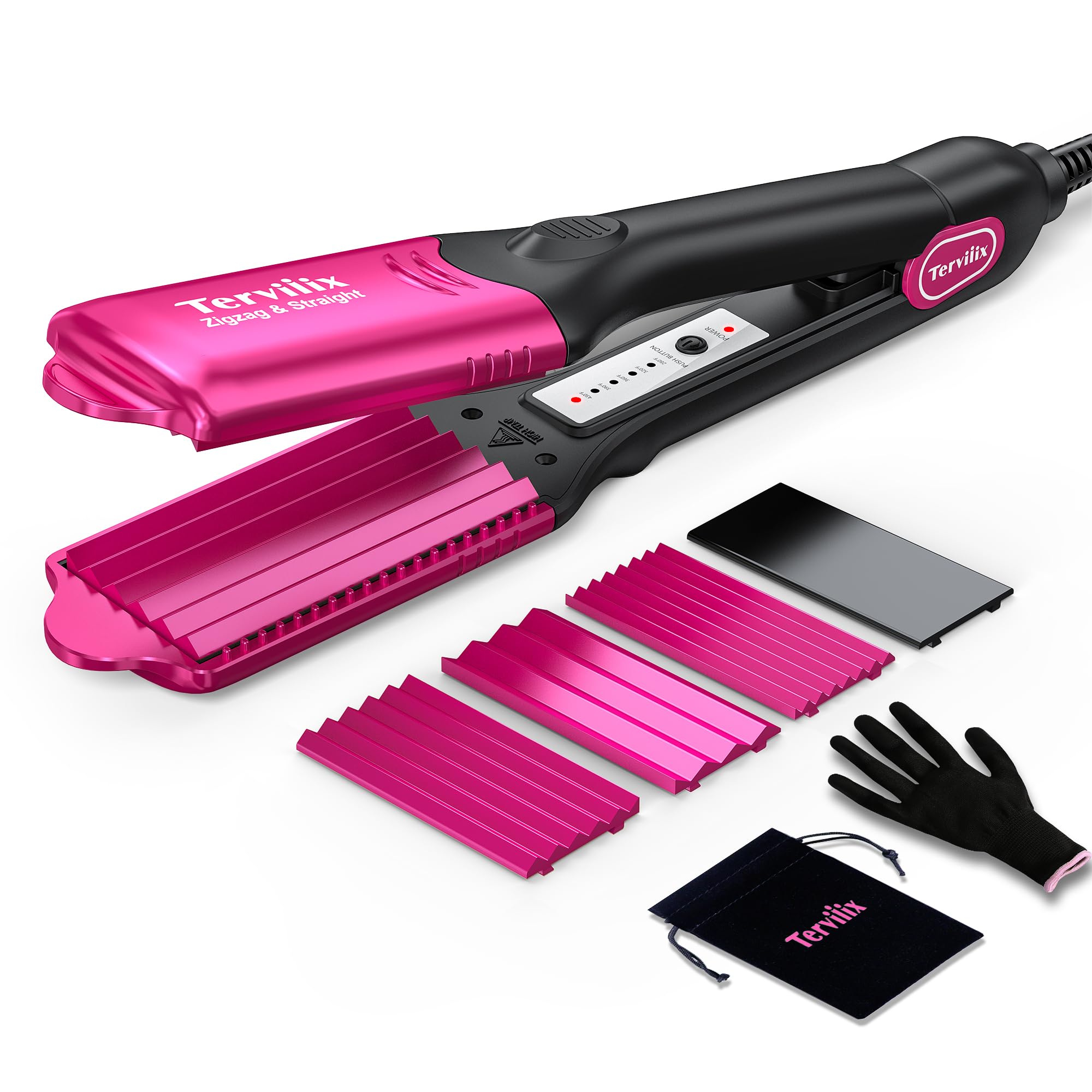 Foto 2 pulgar | Plancha Rizadora De Pelo Terviiix Con 4 Platos Intercambiables, Color Rosa - Venta Internacional.