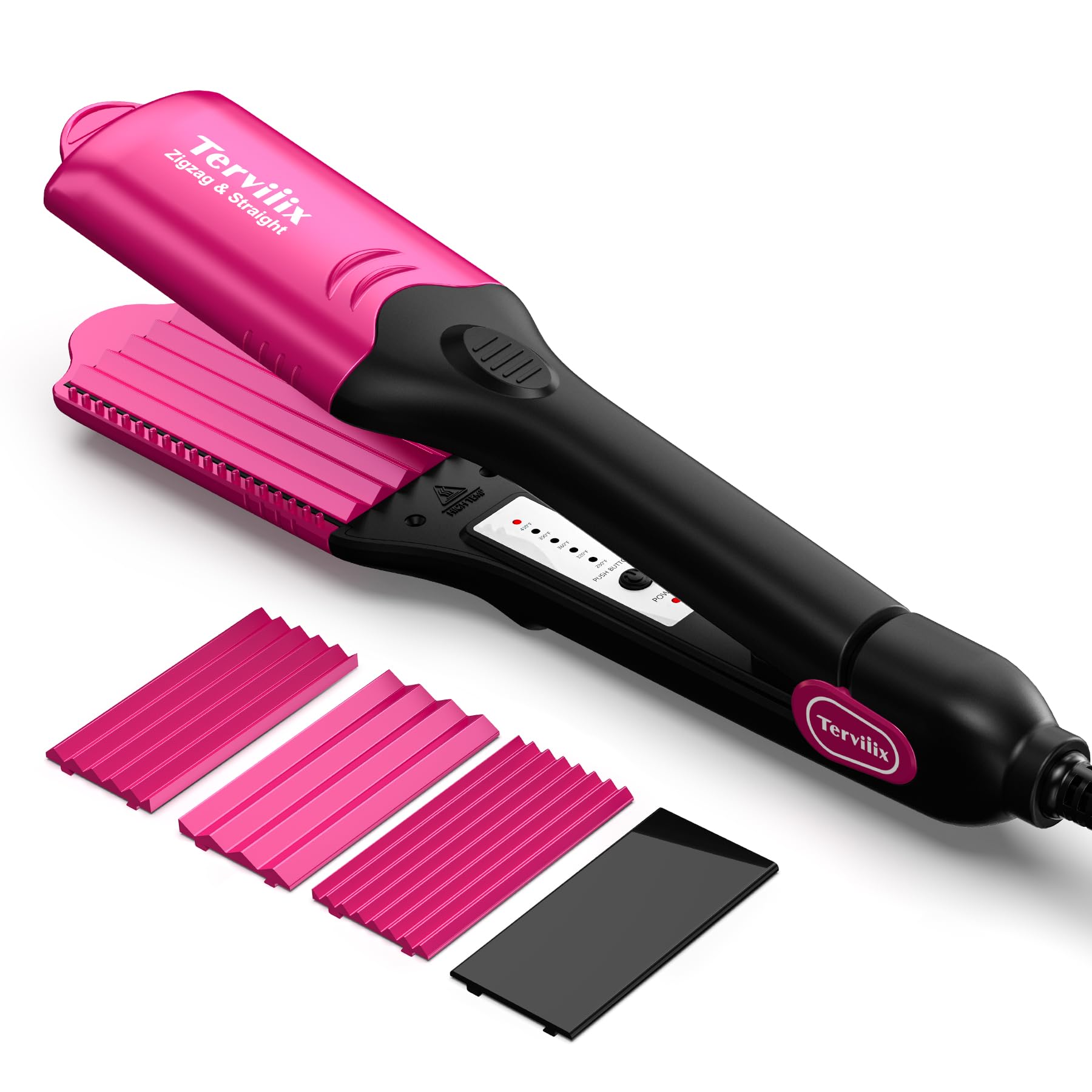 Foto 8 pulgar | Plancha Rizadora De Pelo Terviiix Con 4 Platos Intercambiables, Color Rosa - Venta Internacional.