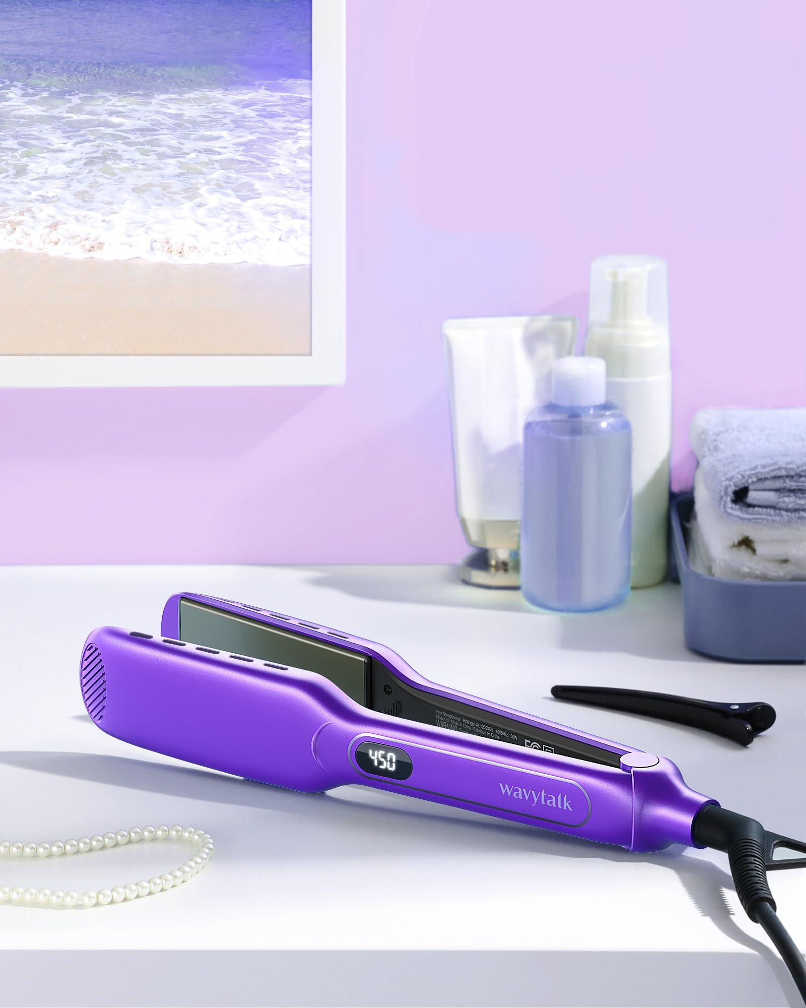 Foto 8 pulgar | Plancha de Cabello Wavytalk Titanium 1.7 Pulgadas - Venta Internacional