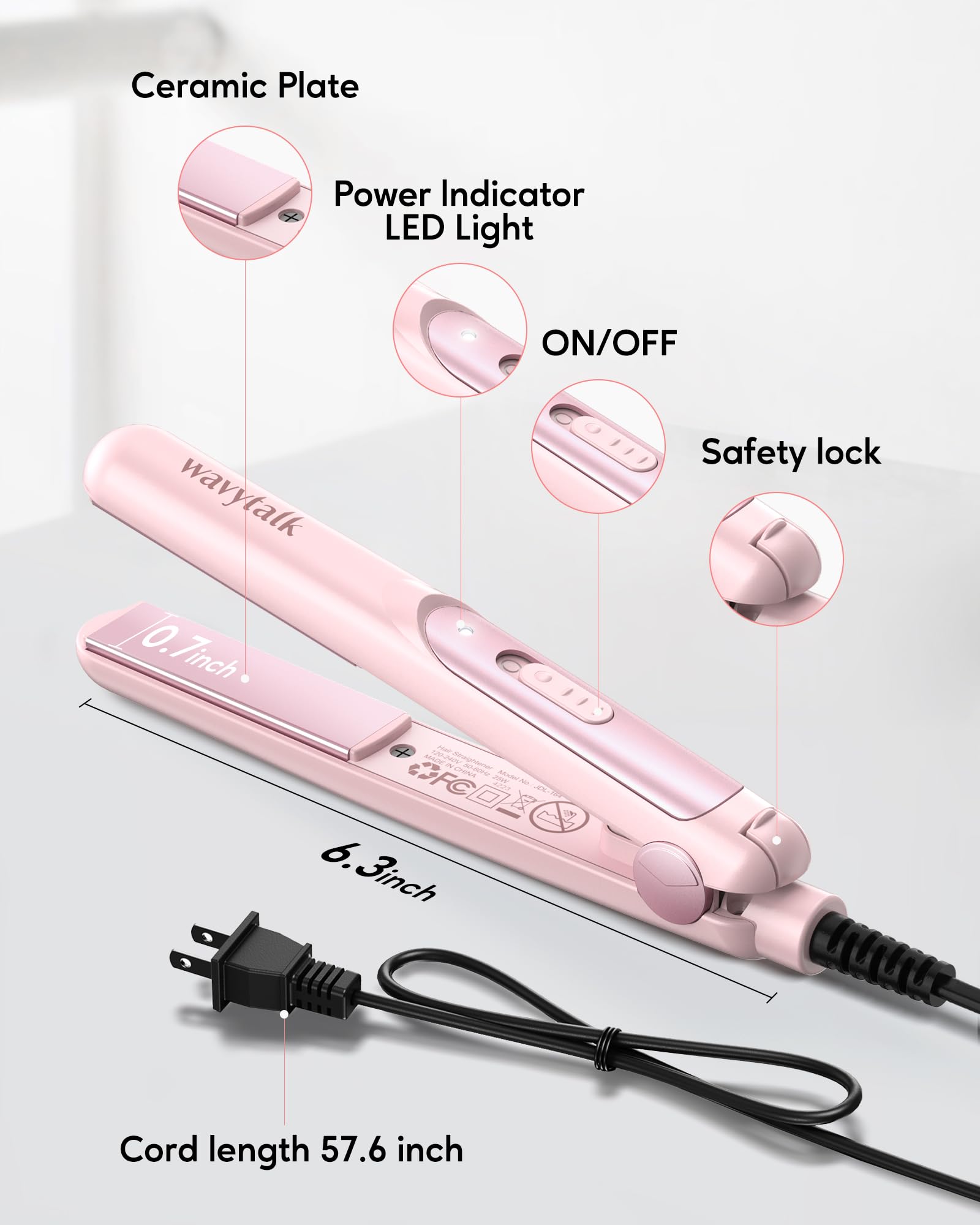 Foto 6 pulgar | Plancha De Pelo Flat Iron Wavytalk Wavytalk Mini Portátil De 1,8 Cm - Venta Internacional.
