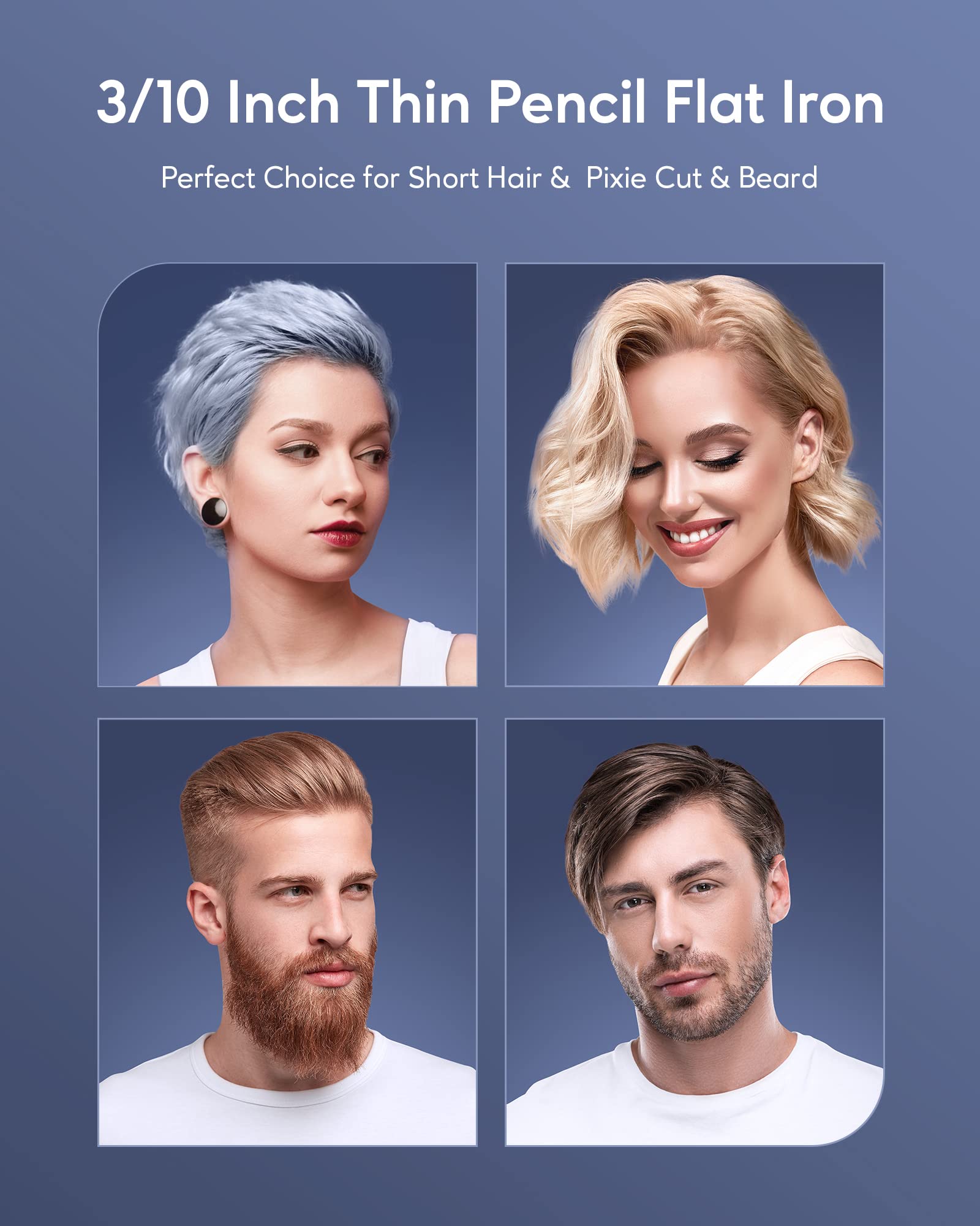 Foto 5 | Lápiz Flat Iron Wavytalk De 3/10 Pulgadas Para Cabello Corto Y Barba - Venta Internacional.