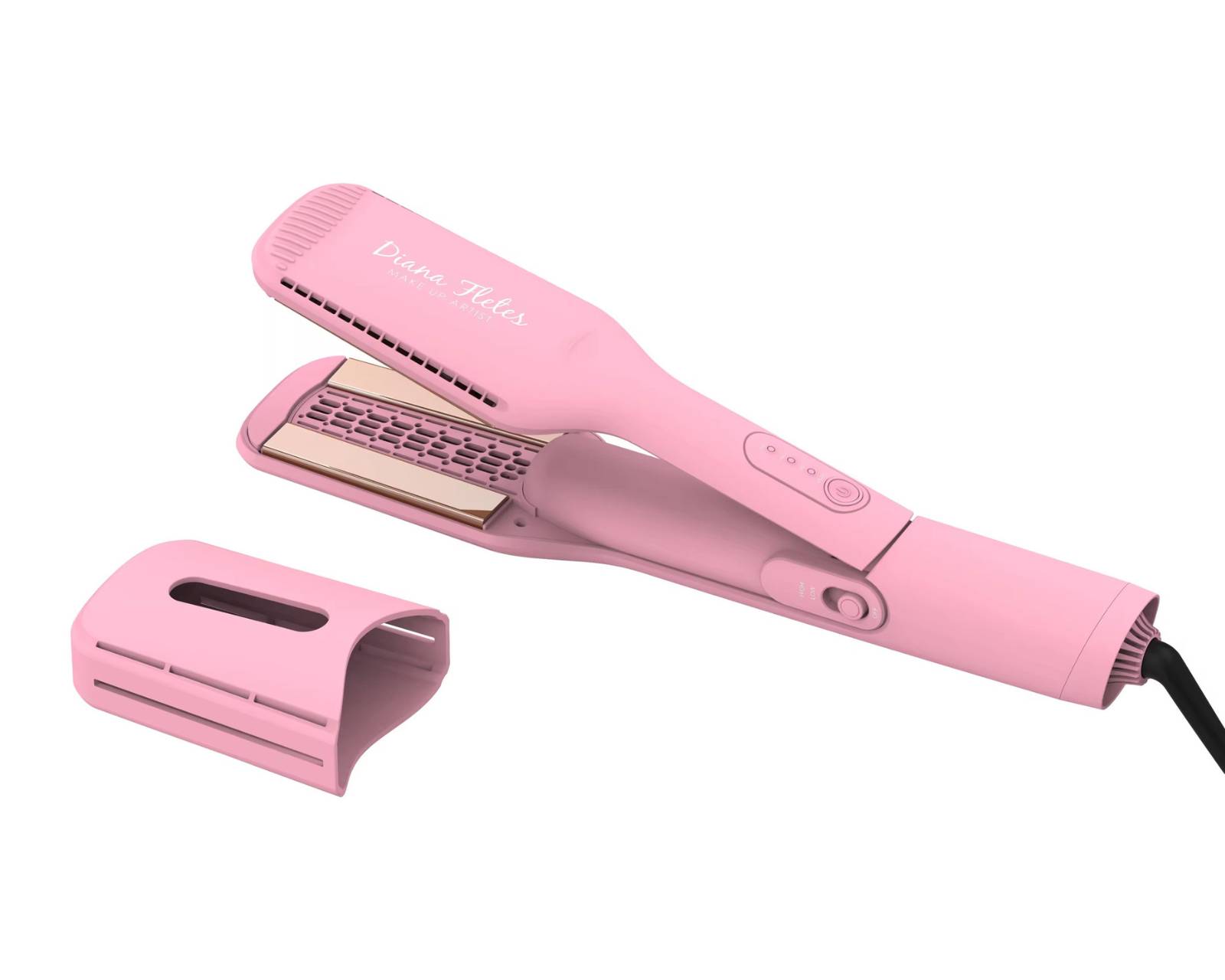 Foto 4 pulgar | Plancha 2 en 1 Diana Fletes para Cabello Húmedo y Seco Sm 288 Light Pink Titanio Galvanizado