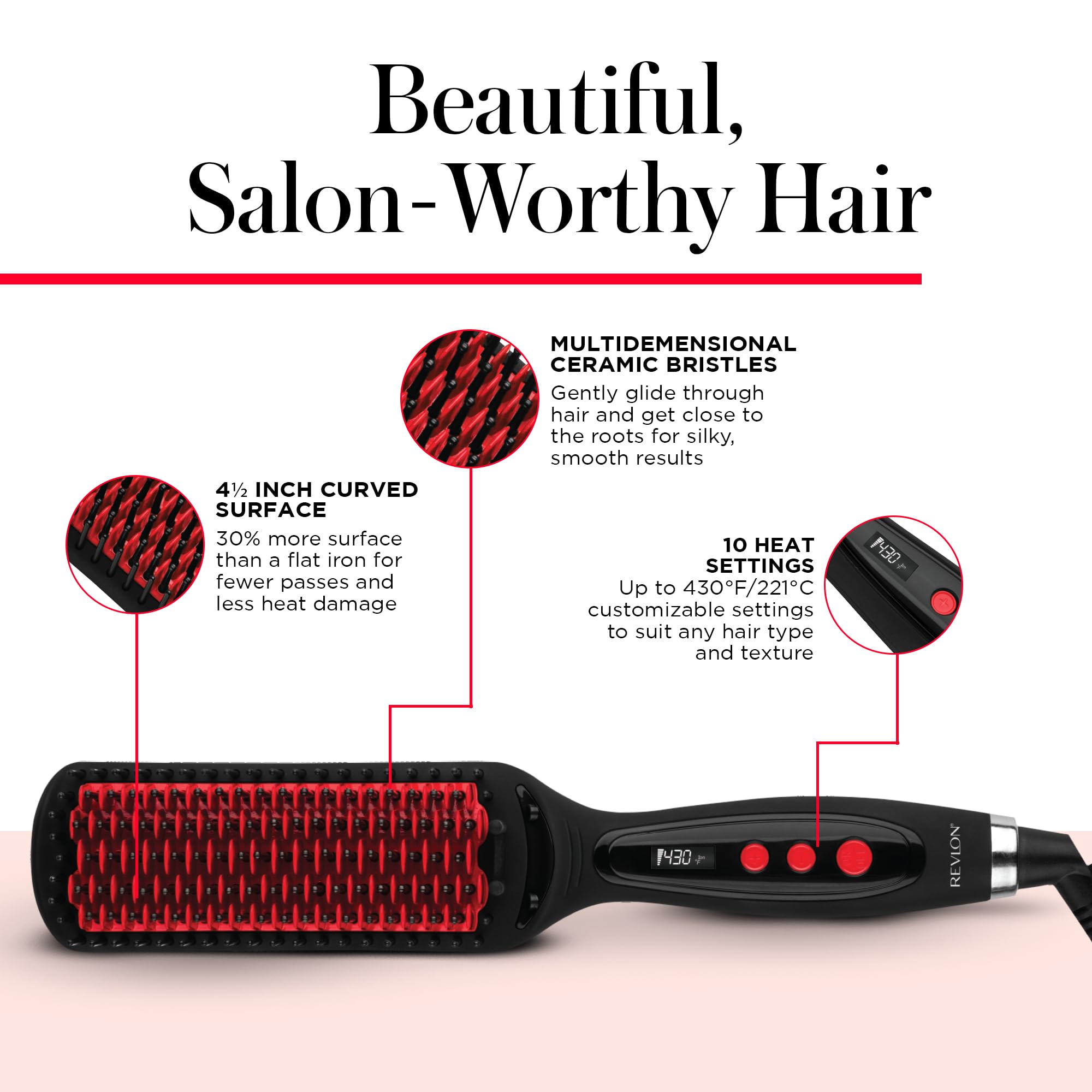 Foto 6 pulgar | Cepillo Alisador De Pelo Revlon Smoothstay Xl Straitening - Venta Internacional.