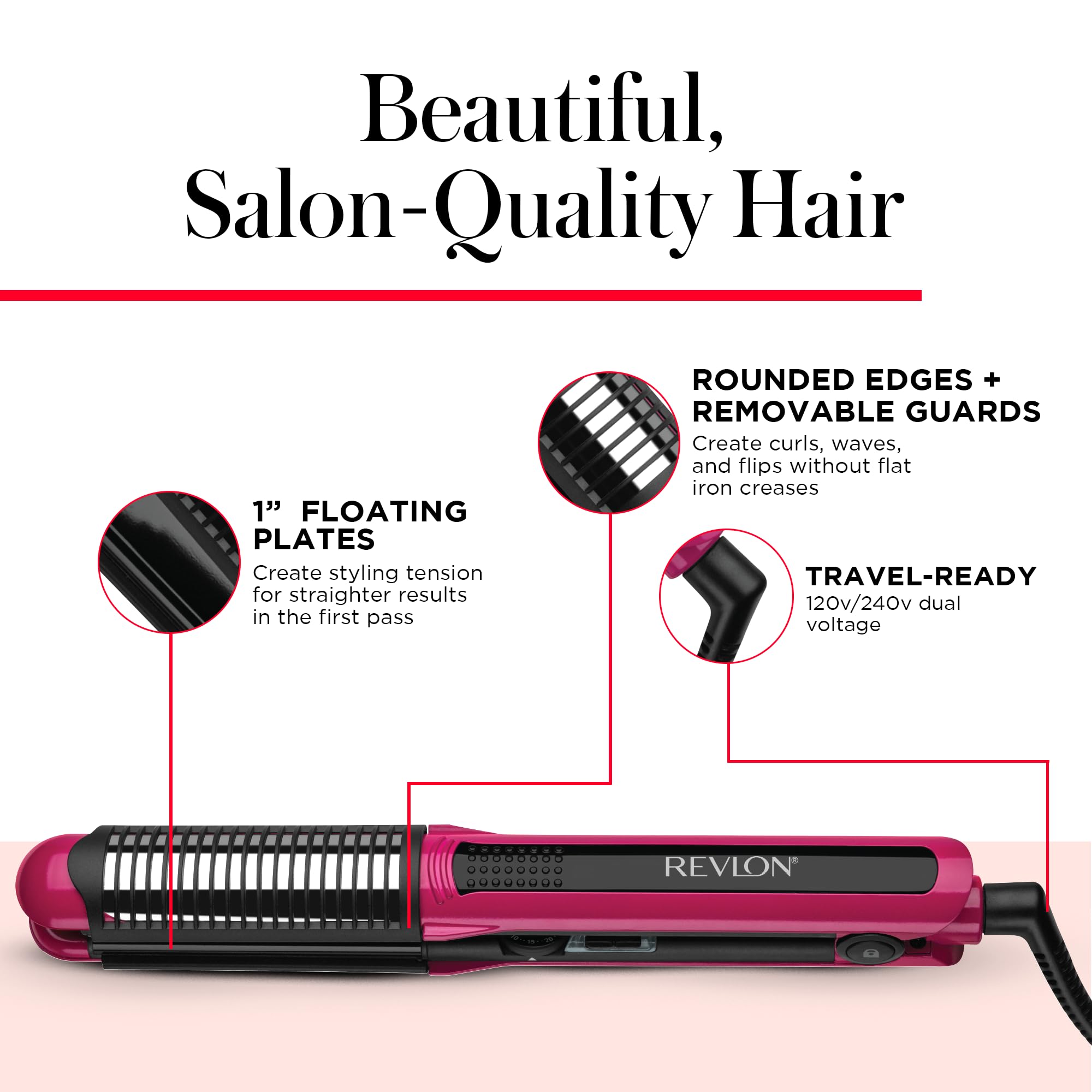 Foto 5 | Rizador De Pelo De Plancha Plana Revlon Perfect Match - Venta Internacional.