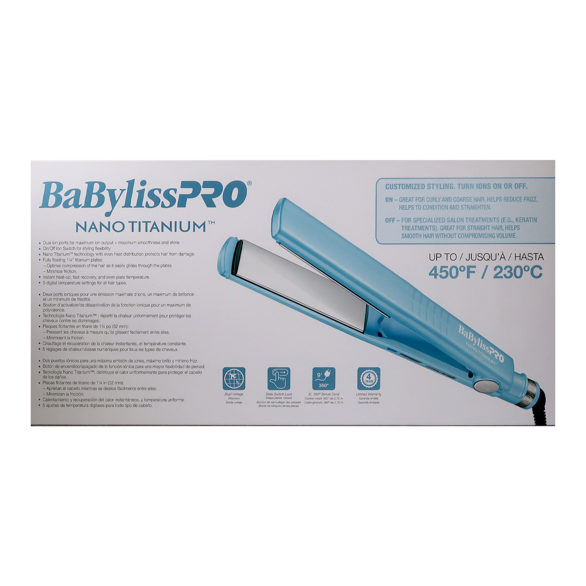Foto 5 pulgar | Plancha Babyliss Pro Nano Titanium Dual Ionic De 1,25 Pulgadas - Venta Internacional.