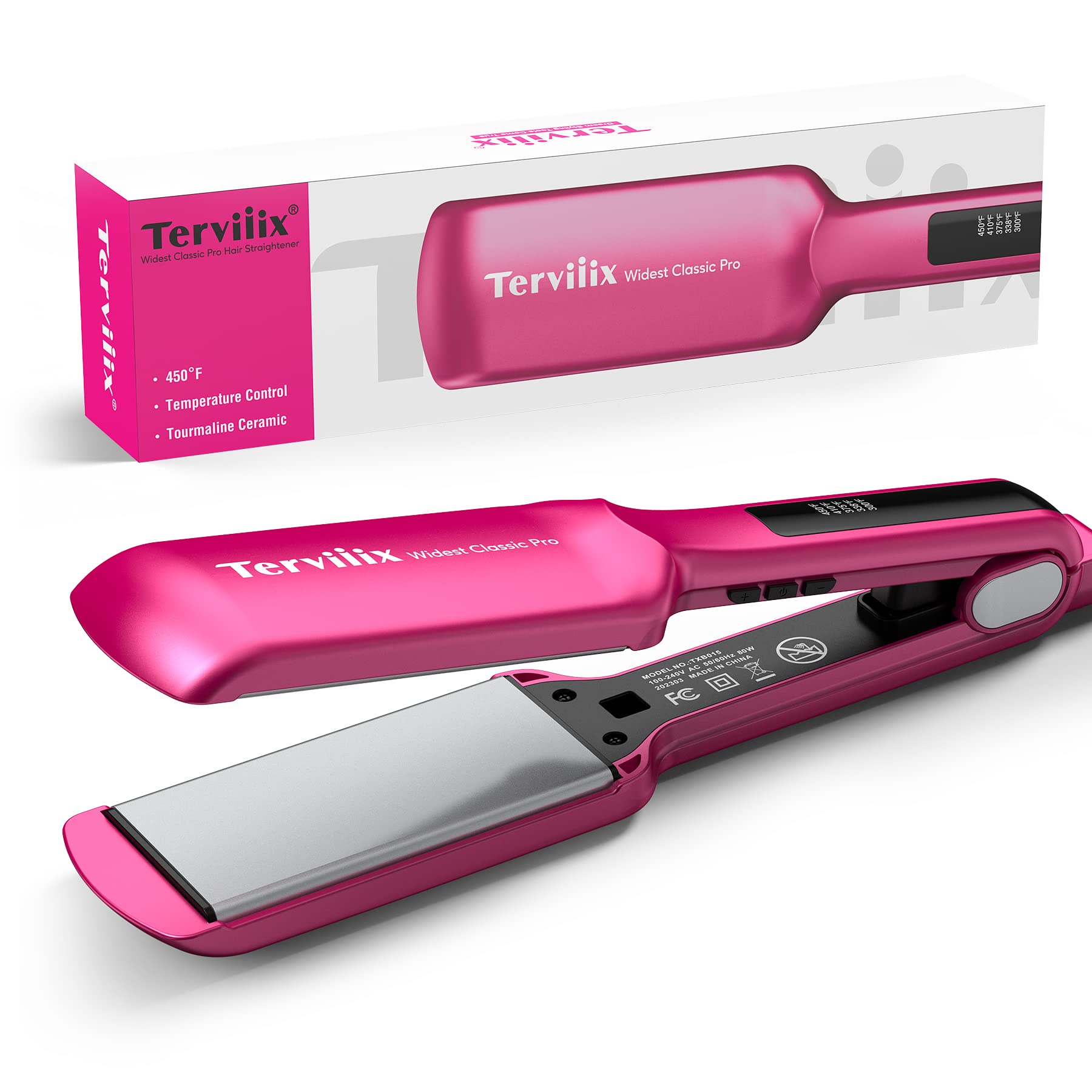 Foto 2 pulgar | Plancha De Pelo Plant Iron Terviiix, Plato De Cerámica De 5 Cm, Color Rosa - Venta Internacional.