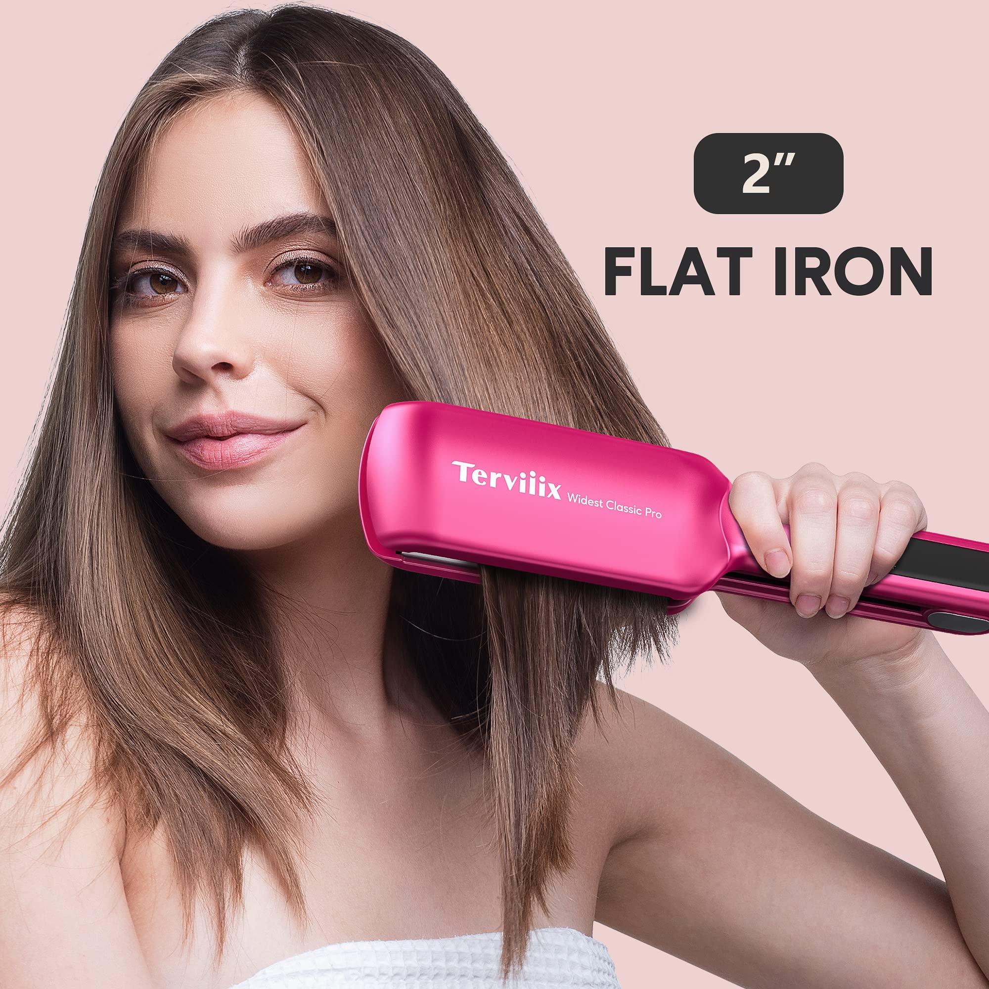 Foto 3 pulgar | Plancha De Pelo Plant Iron Terviiix, Plato De Cerámica De 5 Cm, Color Rosa - Venta Internacional.