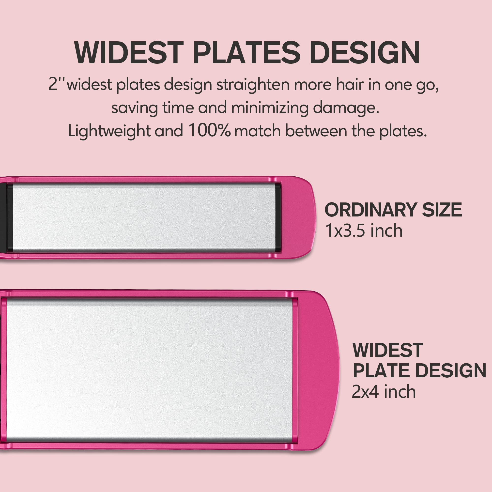 Foto 4 pulgar | Plancha De Pelo Plant Iron Terviiix, Plato De Cerámica De 5 Cm, Color Rosa - Venta Internacional.