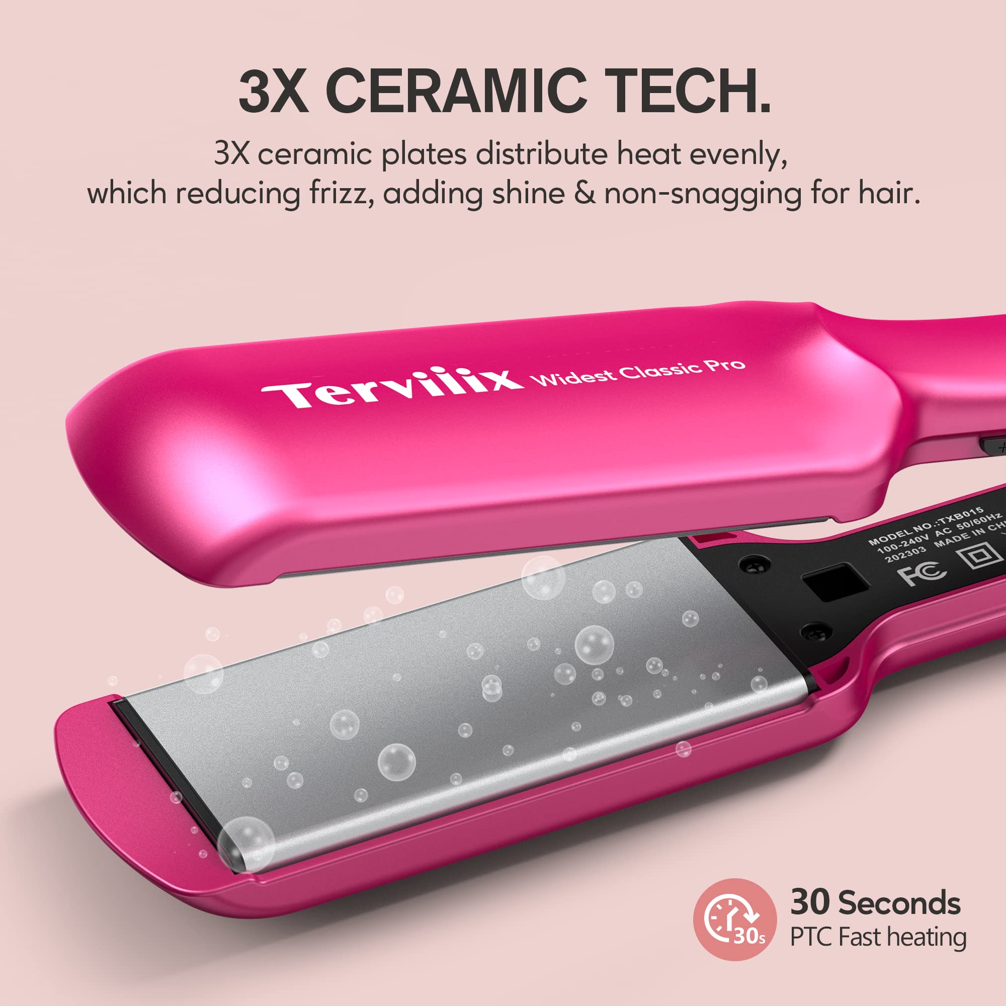 Foto 5 pulgar | Plancha De Pelo Plant Iron Terviiix, Plato De Cerámica De 5 Cm, Color Rosa - Venta Internacional.