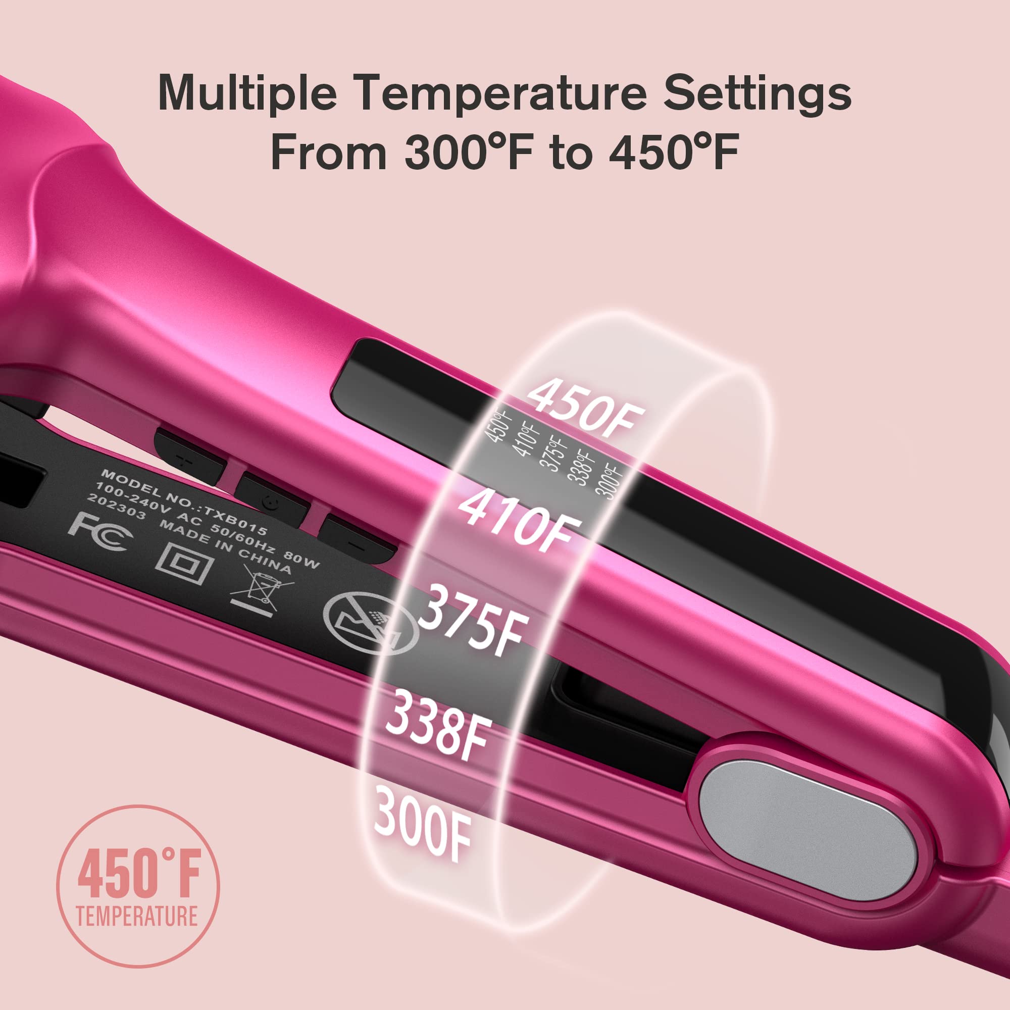 Foto 6 pulgar | Plancha De Pelo Plant Iron Terviiix, Plato De Cerámica De 5 Cm, Color Rosa - Venta Internacional.