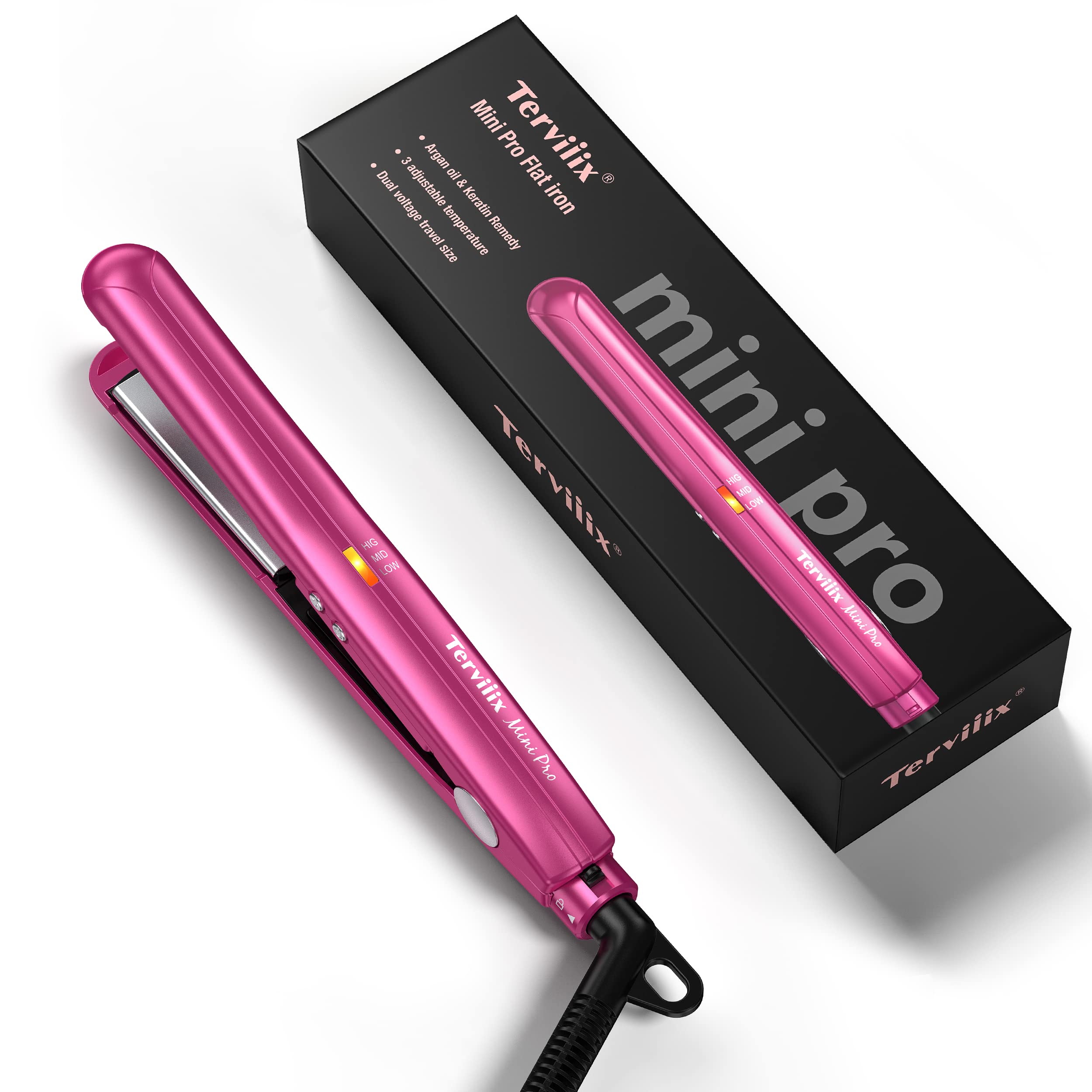 Foto 2 pulgar | Plancha Pequeña Terviiix Con Temperatura Ajustable, Color Rosa - Venta Internacional.