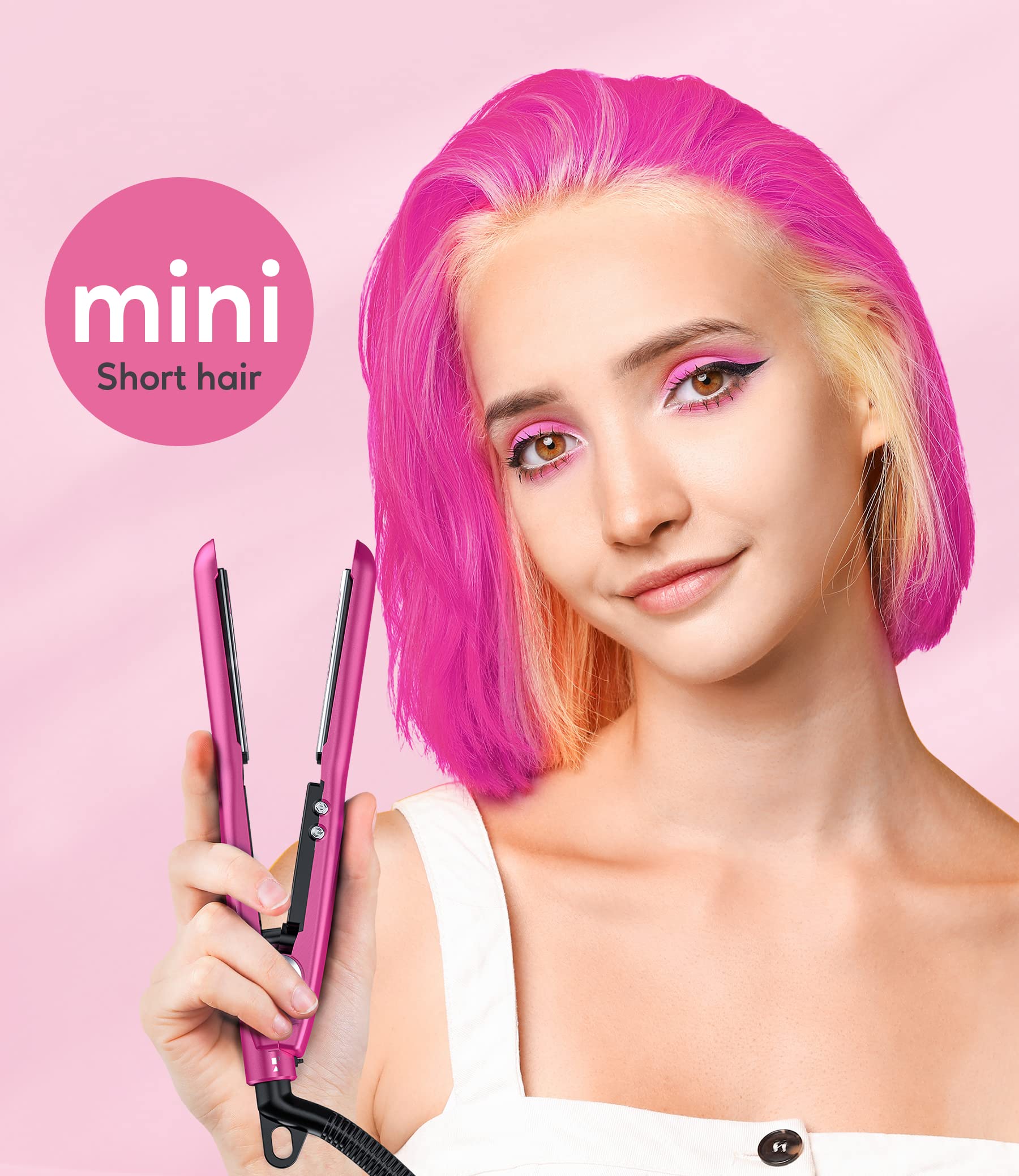 Foto 2 | Plancha Pequeña Terviiix Con Temperatura Ajustable, Color Rosa - Venta Internacional.