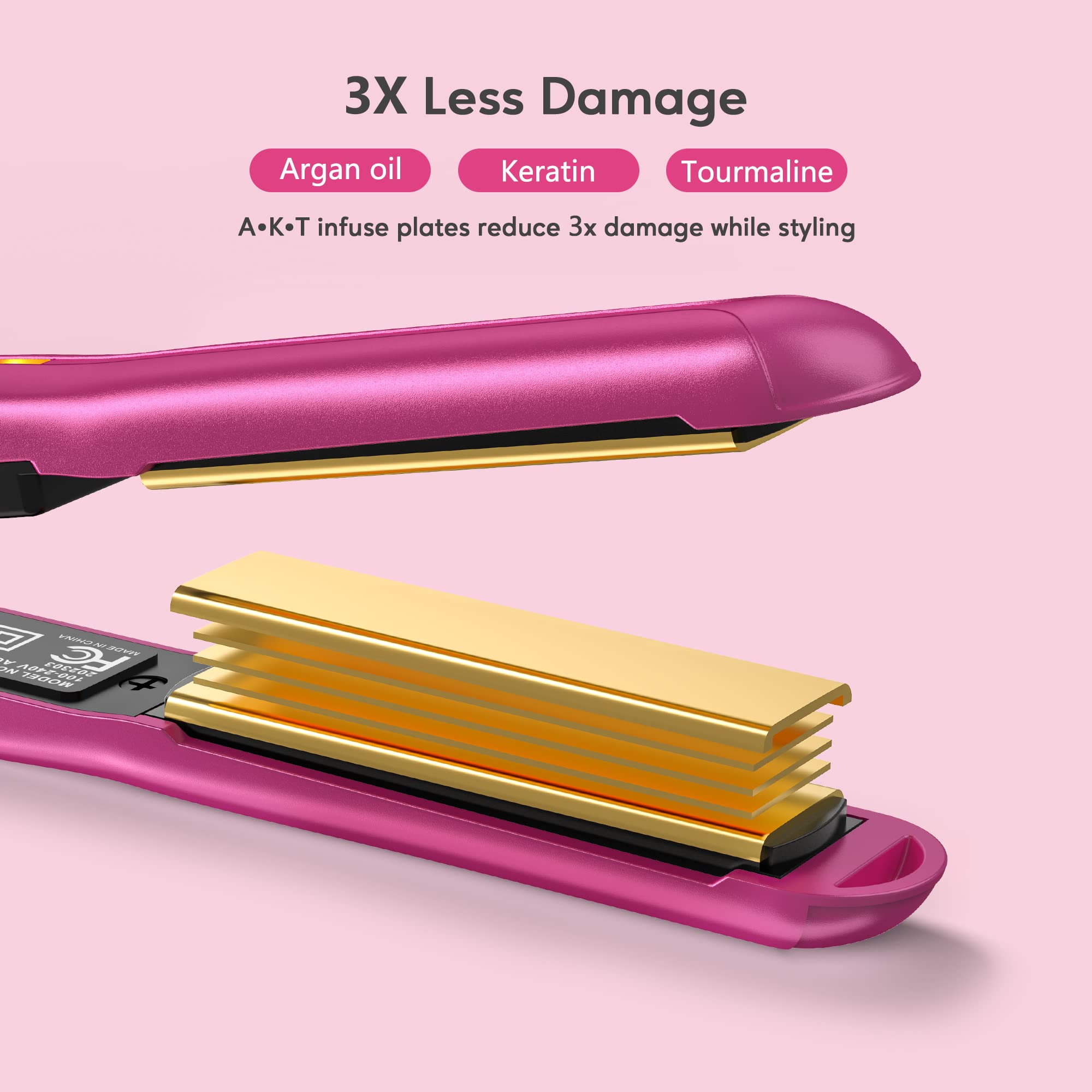 Foto 5 | Plancha Pequeña Terviiix Con Temperatura Ajustable, Color Rosa - Venta Internacional.