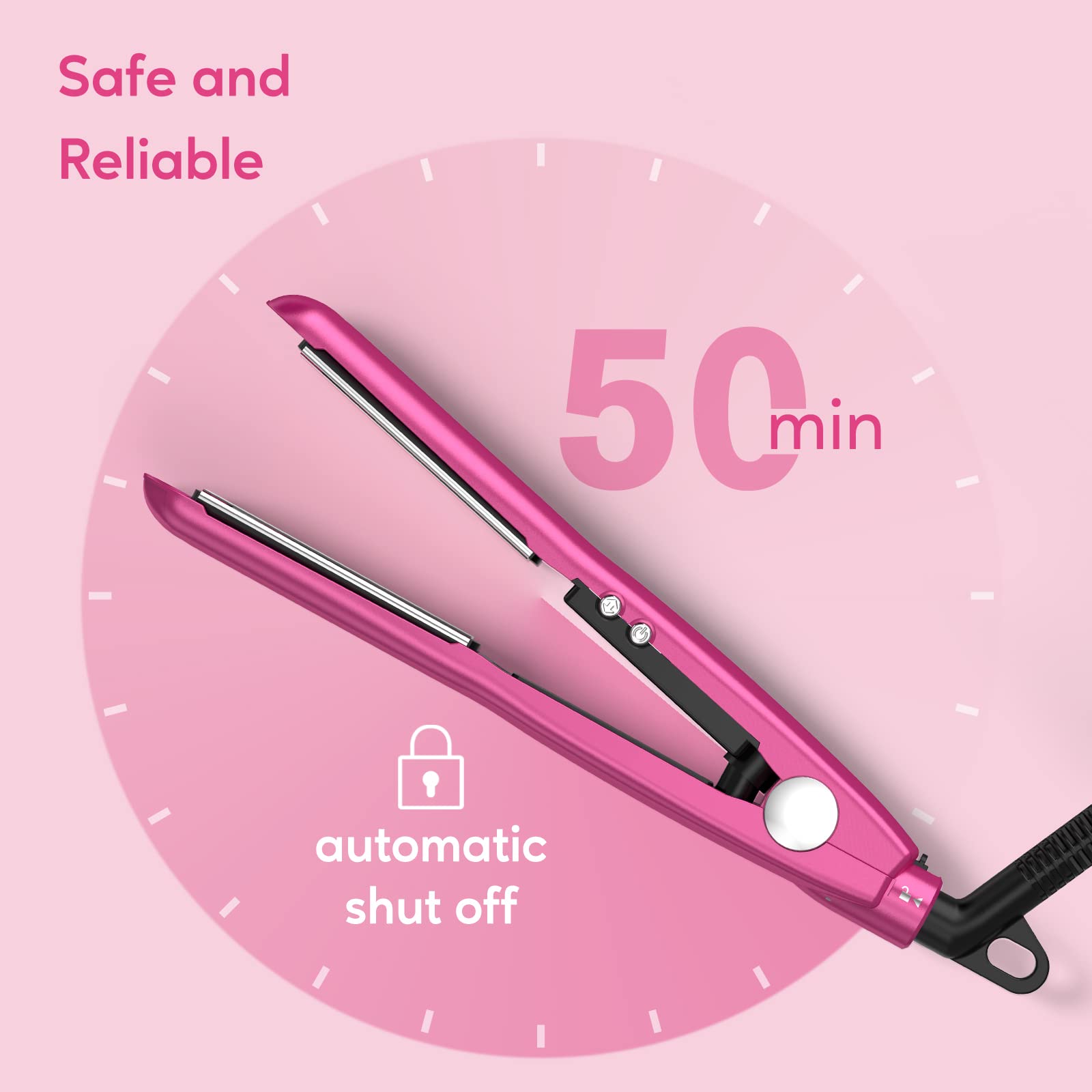 Foto 7 pulgar | Plancha Pequeña Terviiix Con Temperatura Ajustable, Color Rosa - Venta Internacional.