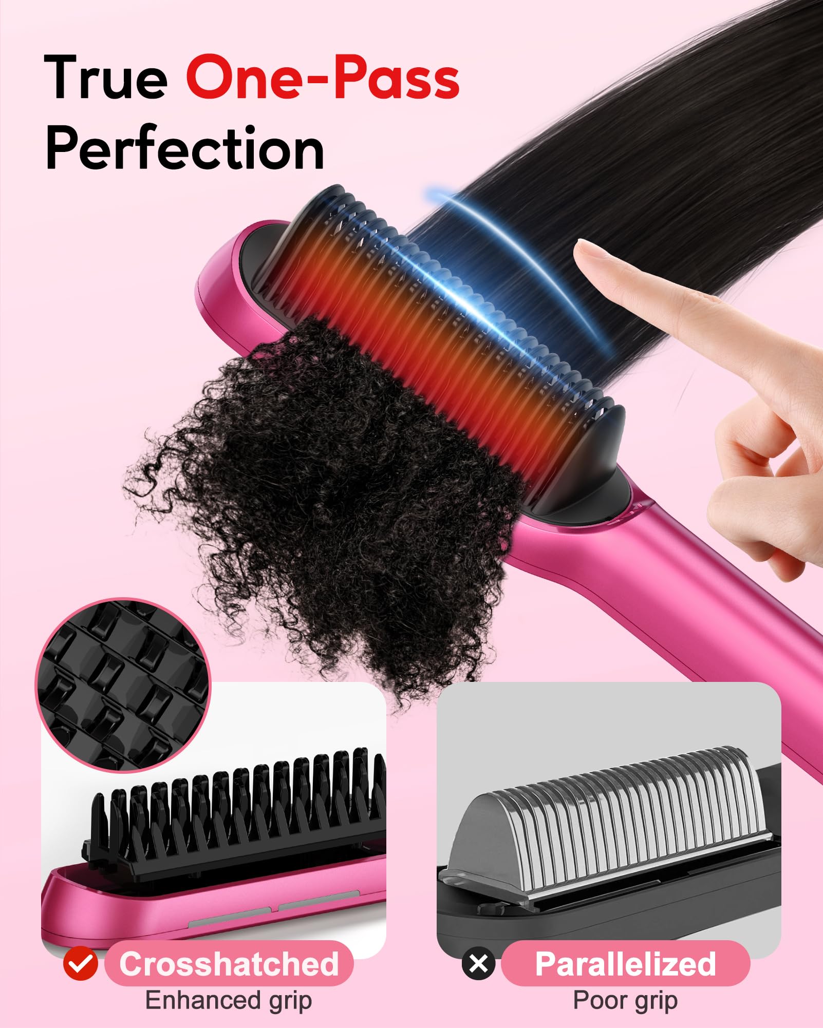 Foto 5 pulgar | Cepillo Alisador De Pelo Terviiix Frizz Buster Ionic Pink - Venta Internacional.