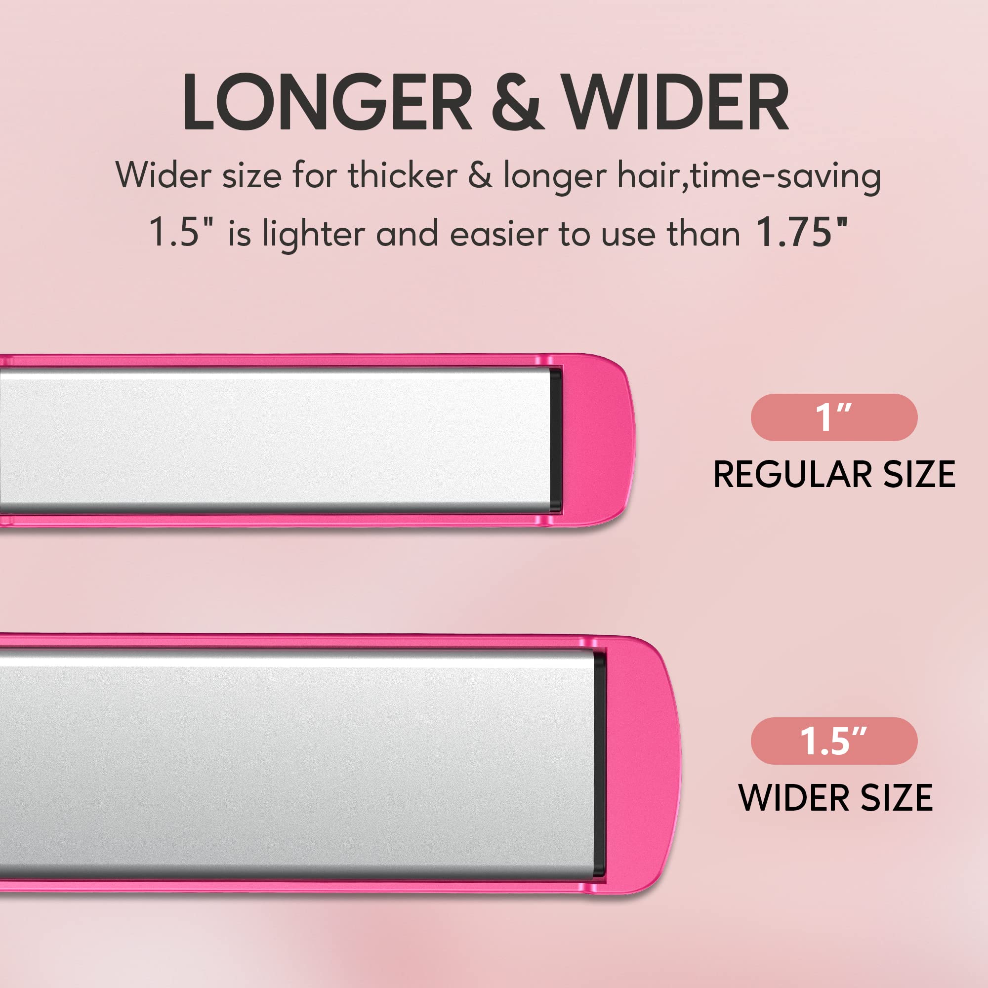 Foto 4 pulgar | Plancha De Pelo Terviiix Ceramic De 3,8 Cm De Ancho, Color Rosa - Venta Internacional.