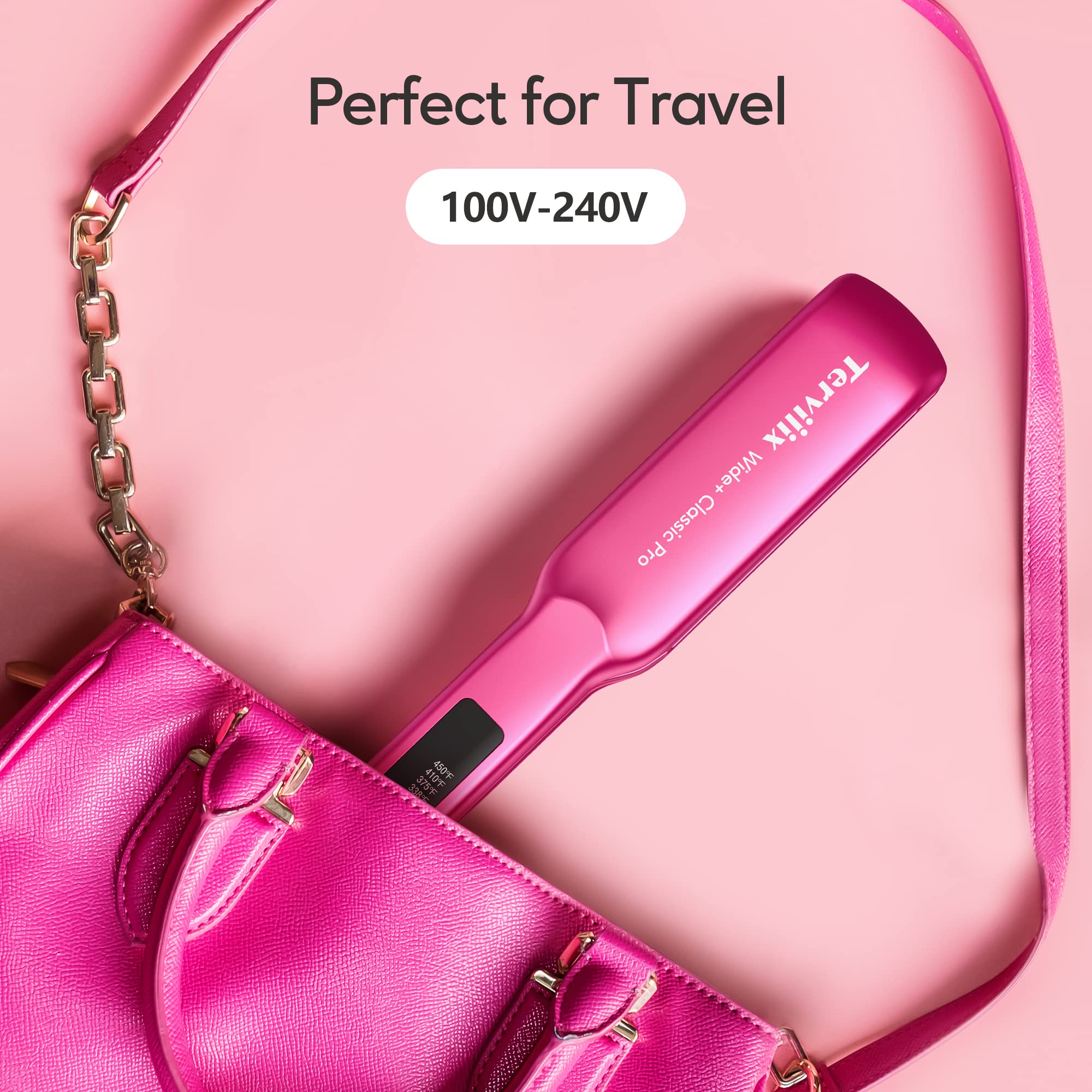 Foto 5 | Plancha De Pelo Terviiix Ceramic De 3,8 Cm De Ancho, Color Rosa - Venta Internacional.